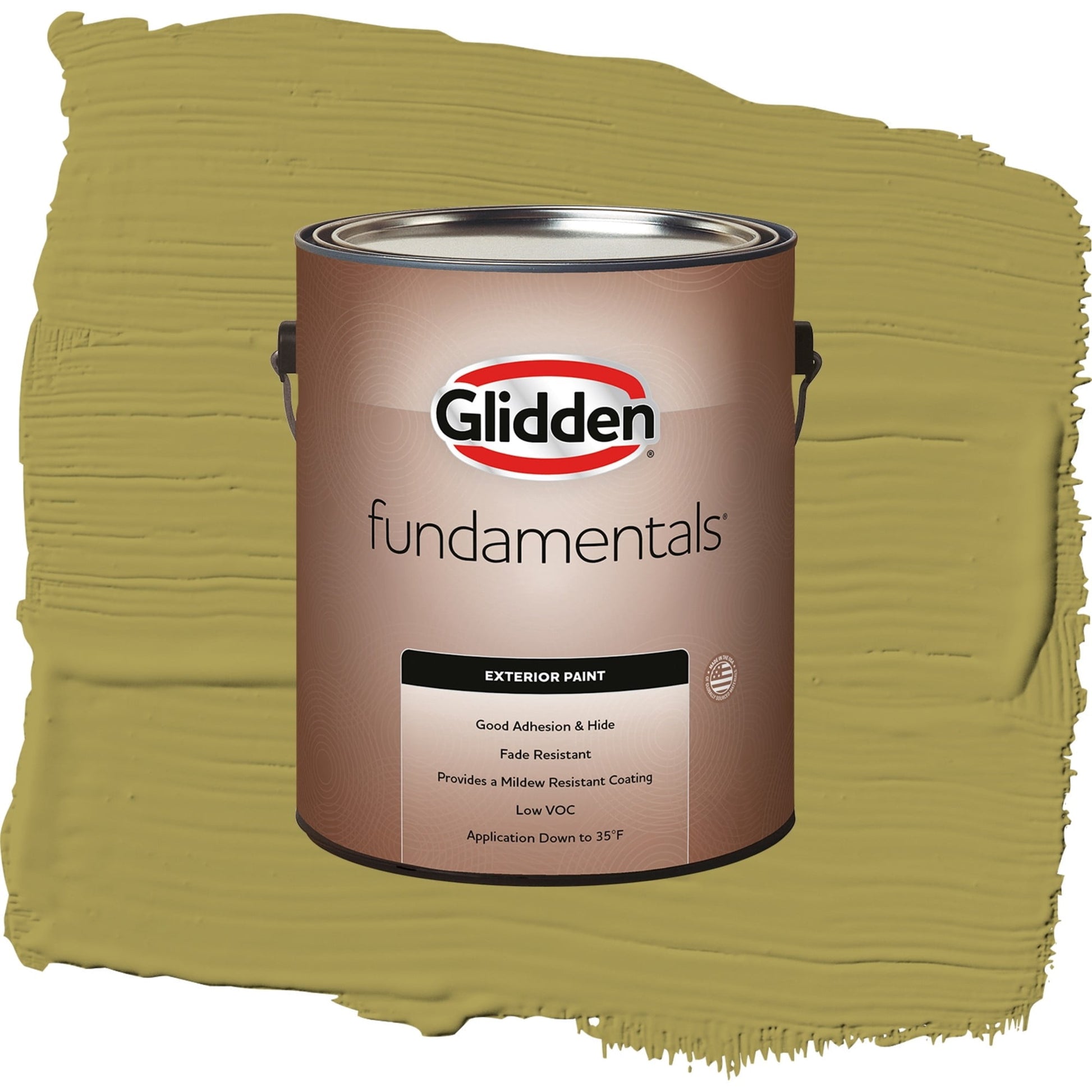 Glidden Fundamentals Gremlin / Green, Semi-Gloss Exterior Paint, 1 Gallon