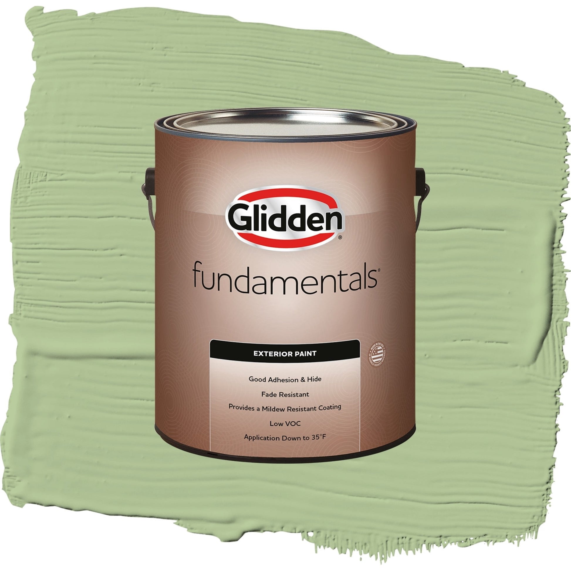 Glidden Fundamentals Harmonious / Green, Flat Exterior Paint, 1 Gallon