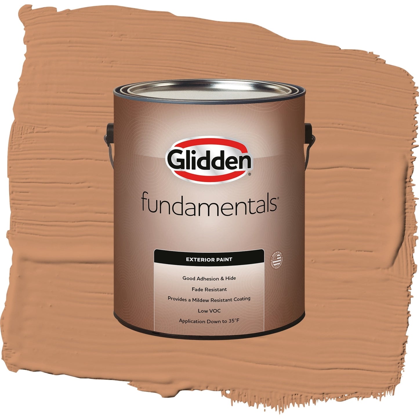 Glidden Fundamentals Hitching Post / Orange, Satin Exterior Paint, 1 Gallon
