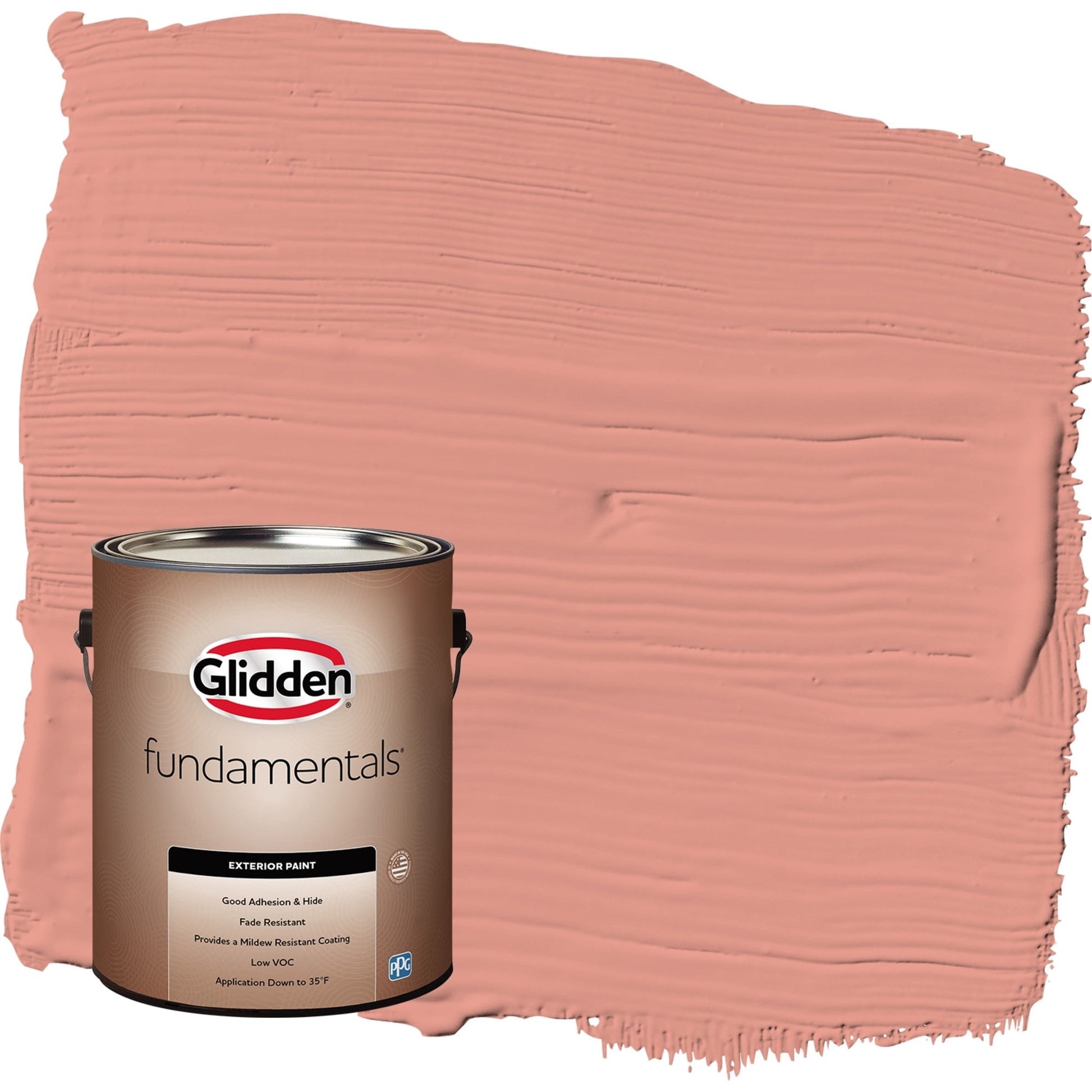 Glidden Fundamentals Holland Tile / Red Satin Exterior Paint, 1 Gallon