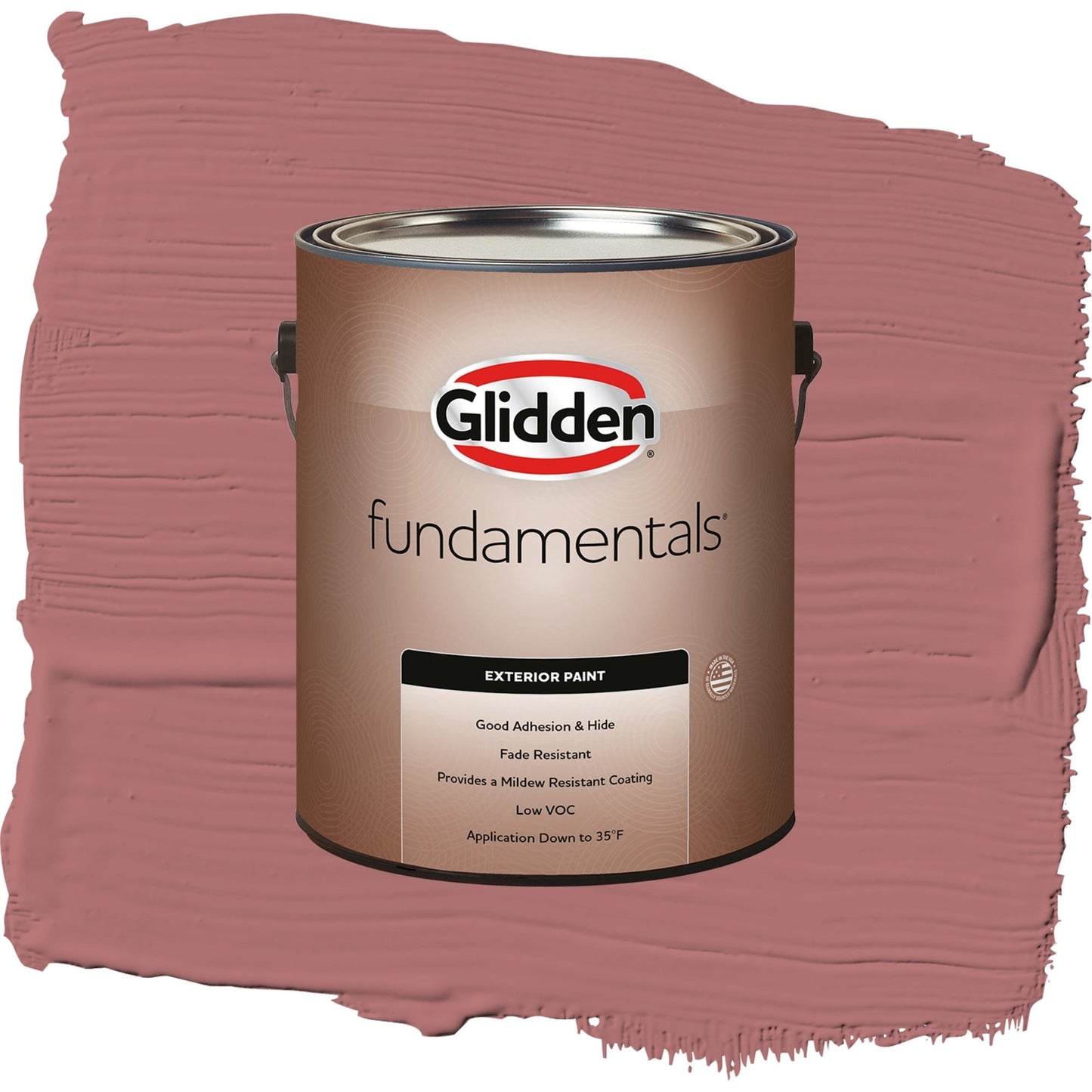 Glidden Fundamentals Horizon Glow / Red, Satin Exterior Paint, 1 Gallon