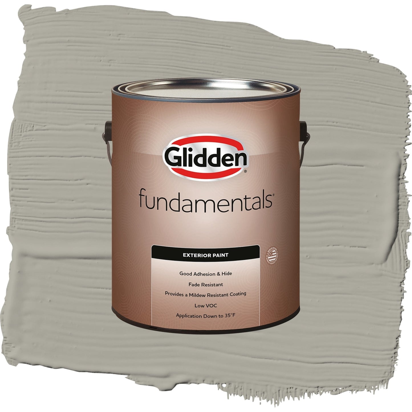 Glidden Fundamentals Hot Stone / Gray, Semi-Gloss Exterior Paint, 1 Gallon