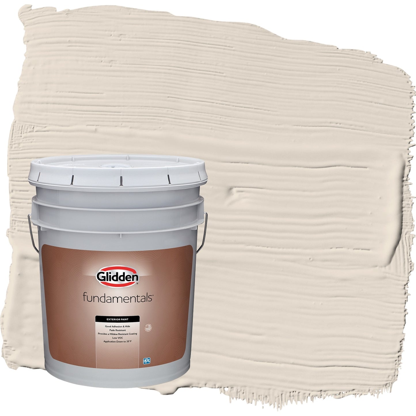 Glidden Fundamentals Maybe Mushroom / Gray Flat Exterior Paint, 5 Gallon