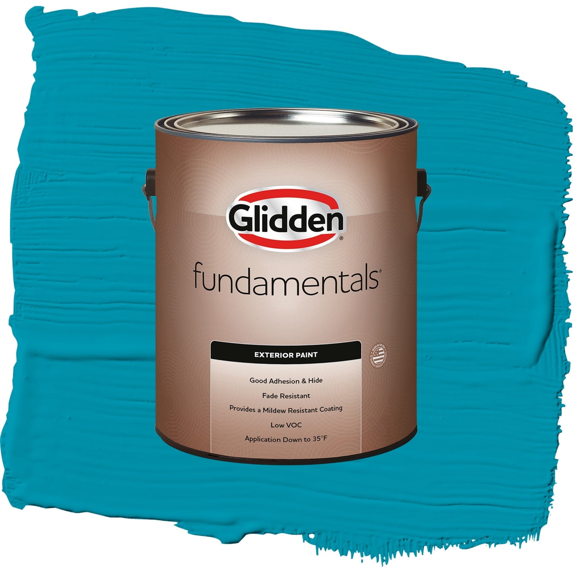 Glidden Fundamentals Mediterranean Blue / Blue, Flat Exterior Paint, 1 Gallon