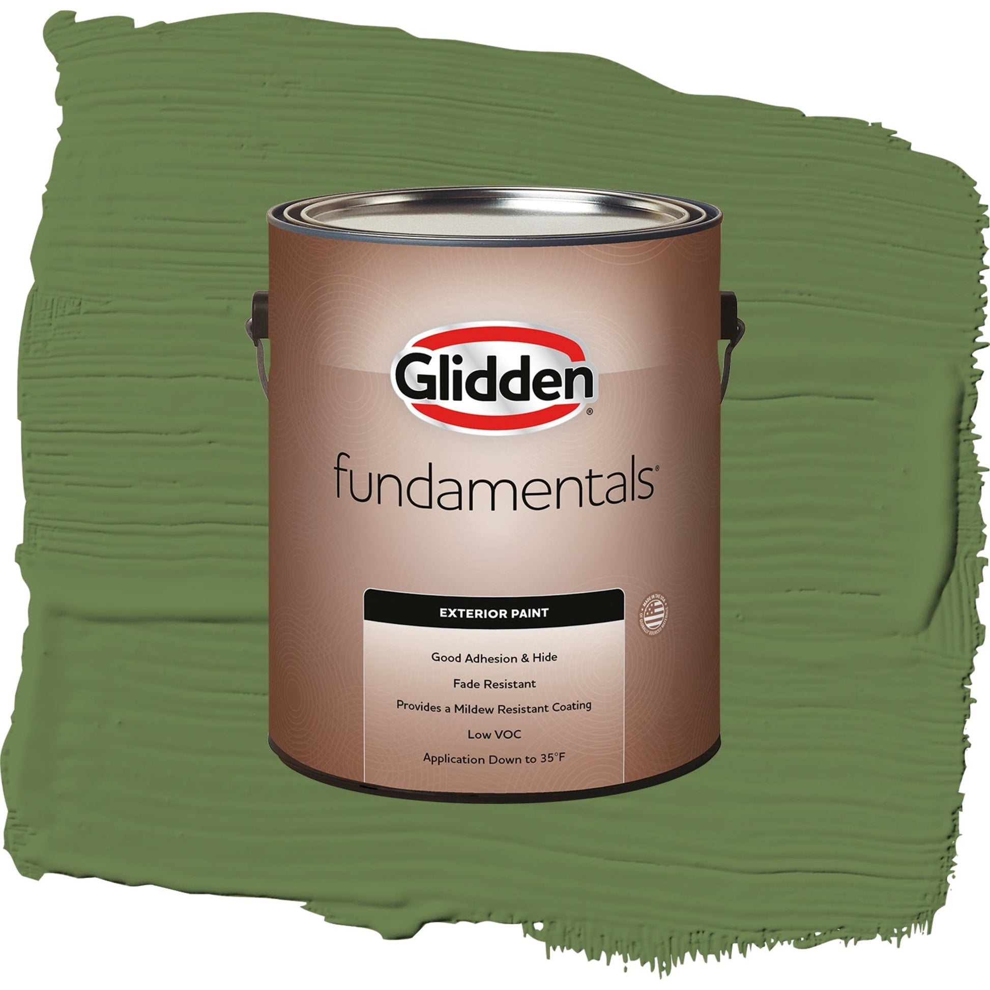 Glidden Fundamentals Mint Leaves / Green, Flat Exterior Paint, 1 Gallon