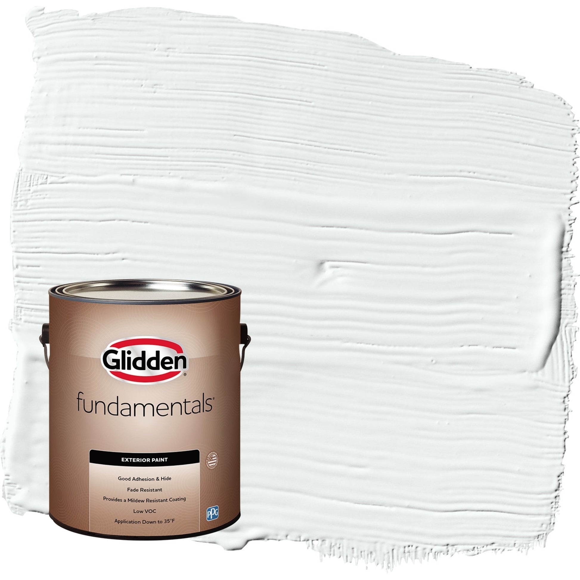 Glidden Fundamentals Moonlit Snow / Gray Flat Exterior Paint, 1 Gallon