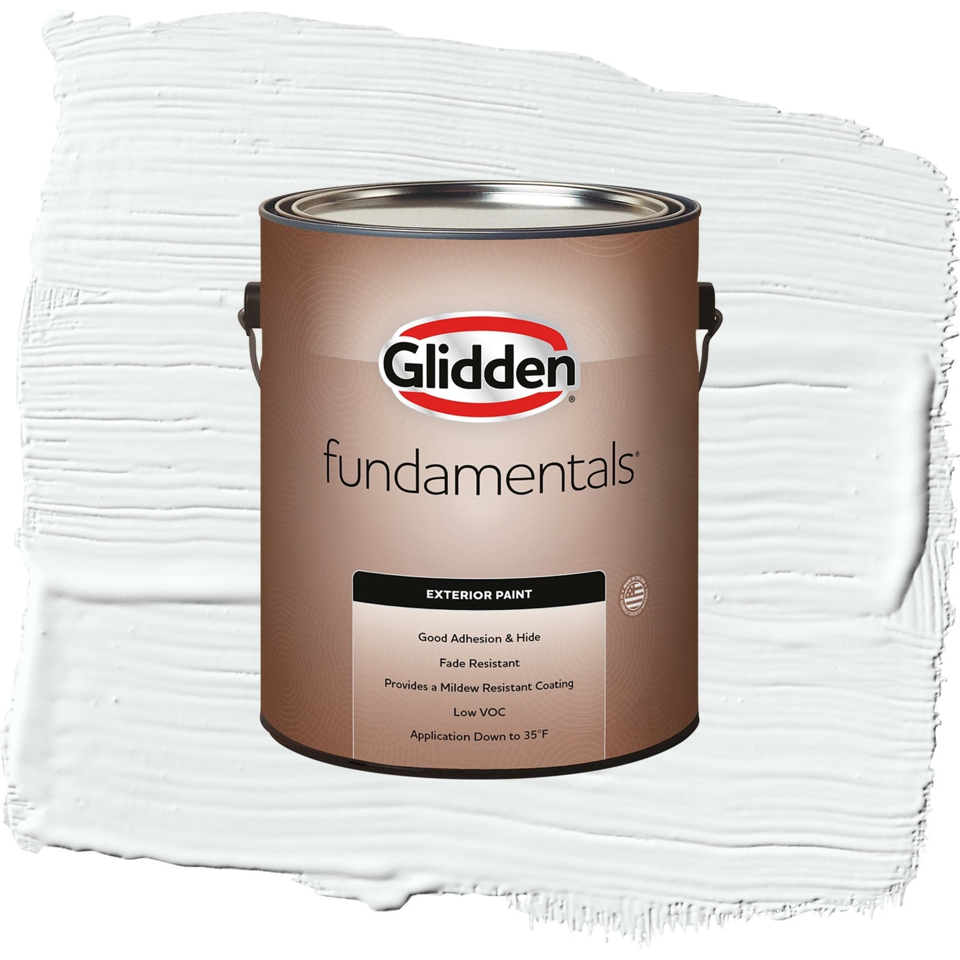 Glidden Fundamentals Moonlit Snow / Gray, Satin Exterior Paint, 1 Gallon