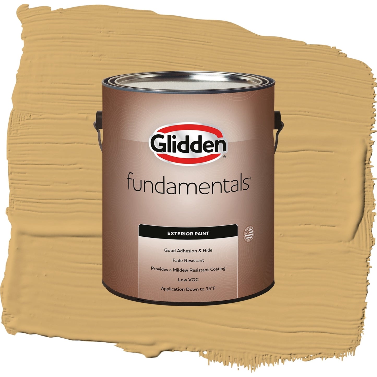 Glidden Fundamentals More Maple / Yellow, Flat Exterior Paint, 1 Gallon