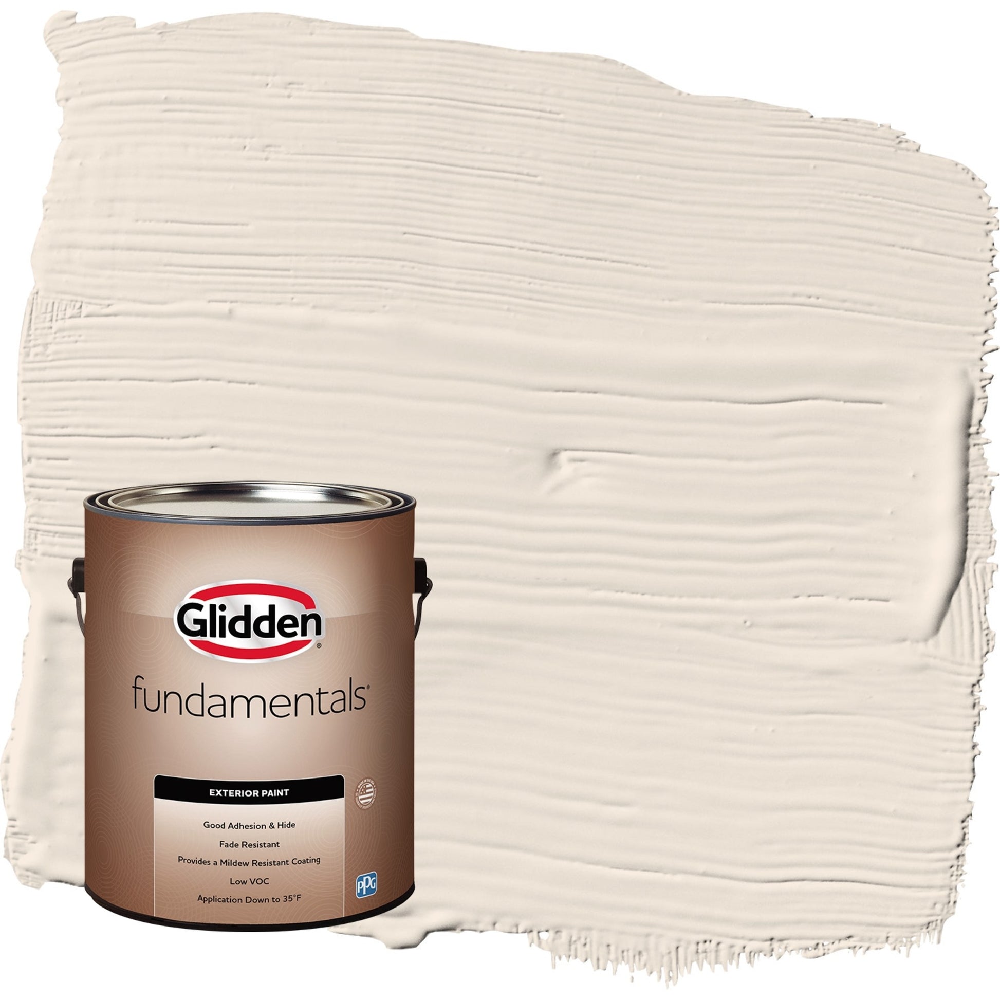 Glidden Fundamentals Pintura Exterior Satinada MarroquÃ­ Claro de Luna/beige, 1 GalÃ³n