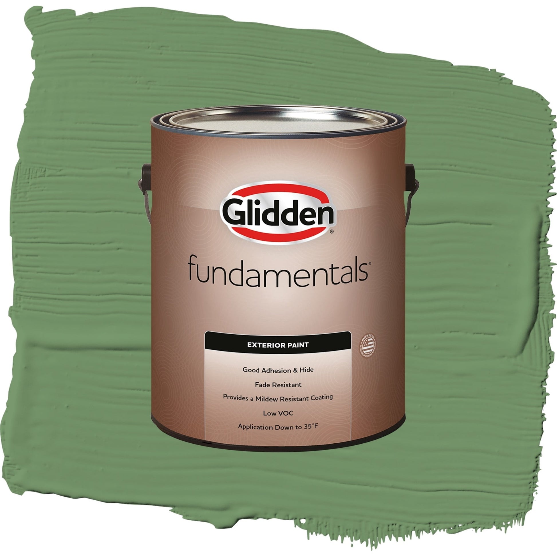 Glidden Fundamentals Moss Ring / Green, Semi-Gloss Exterior Paint, 1 Gallon