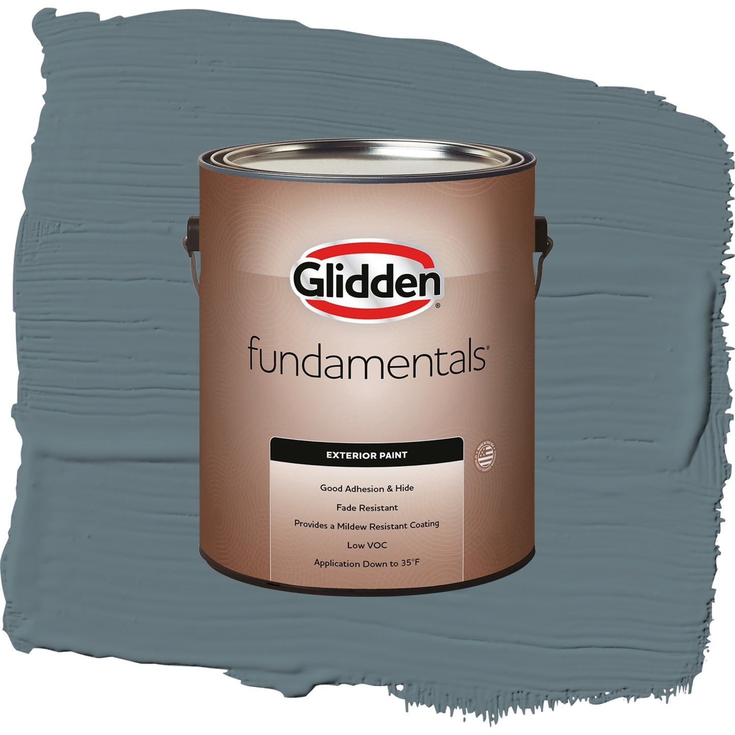 Glidden Fundamentals Night Rendezvous / Blue, Flat Exterior Paint, 1 Gallon