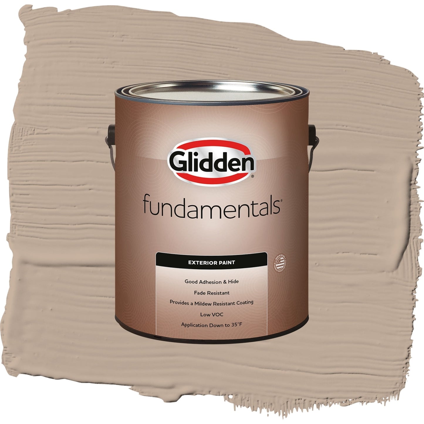 Glidden Fundamentals Notorious / Brown, Satin Exterior Paint, 1 Gallon