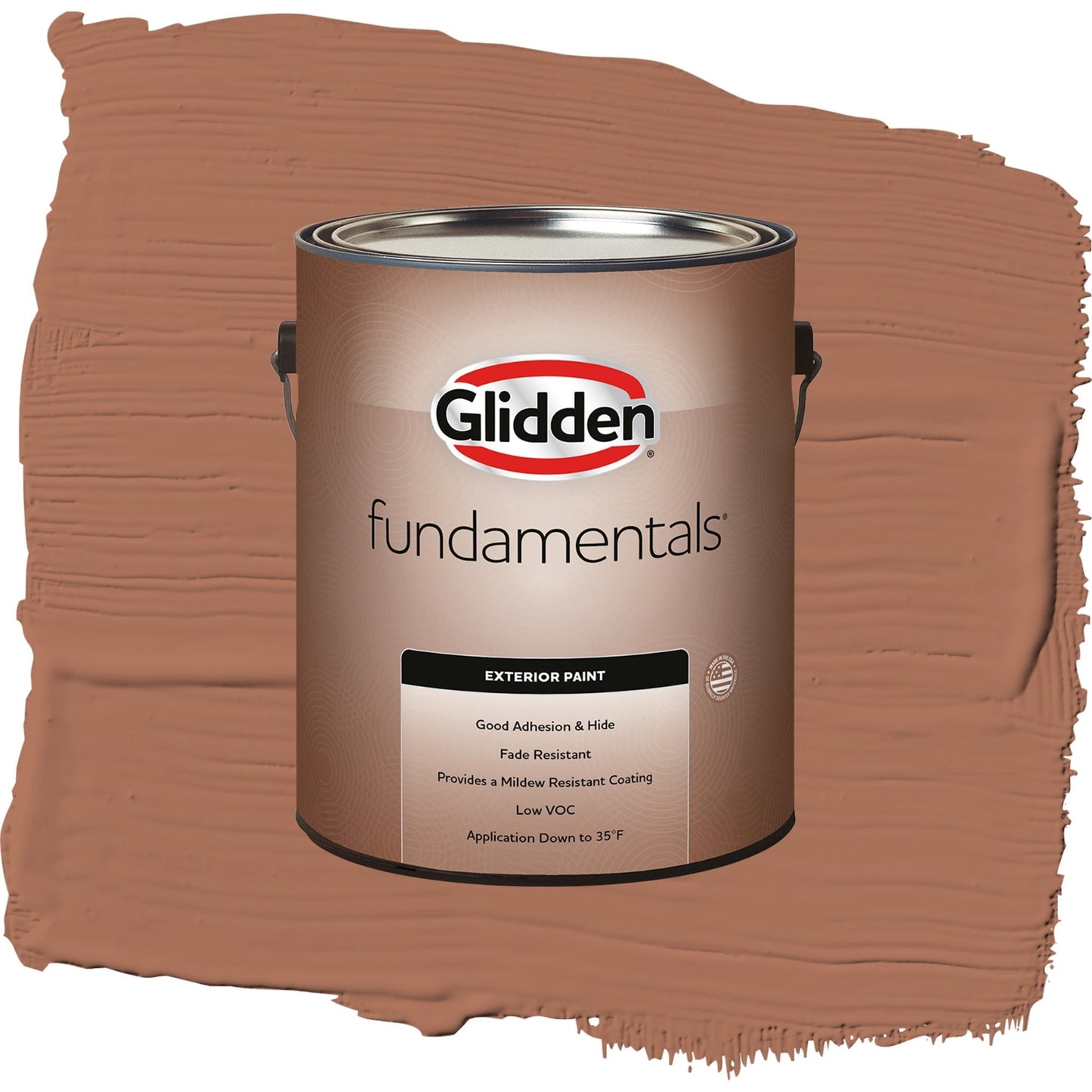 Glidden Fundamentals Nutmeg / Brown, Flat Exterior Paint, 1 Gallon