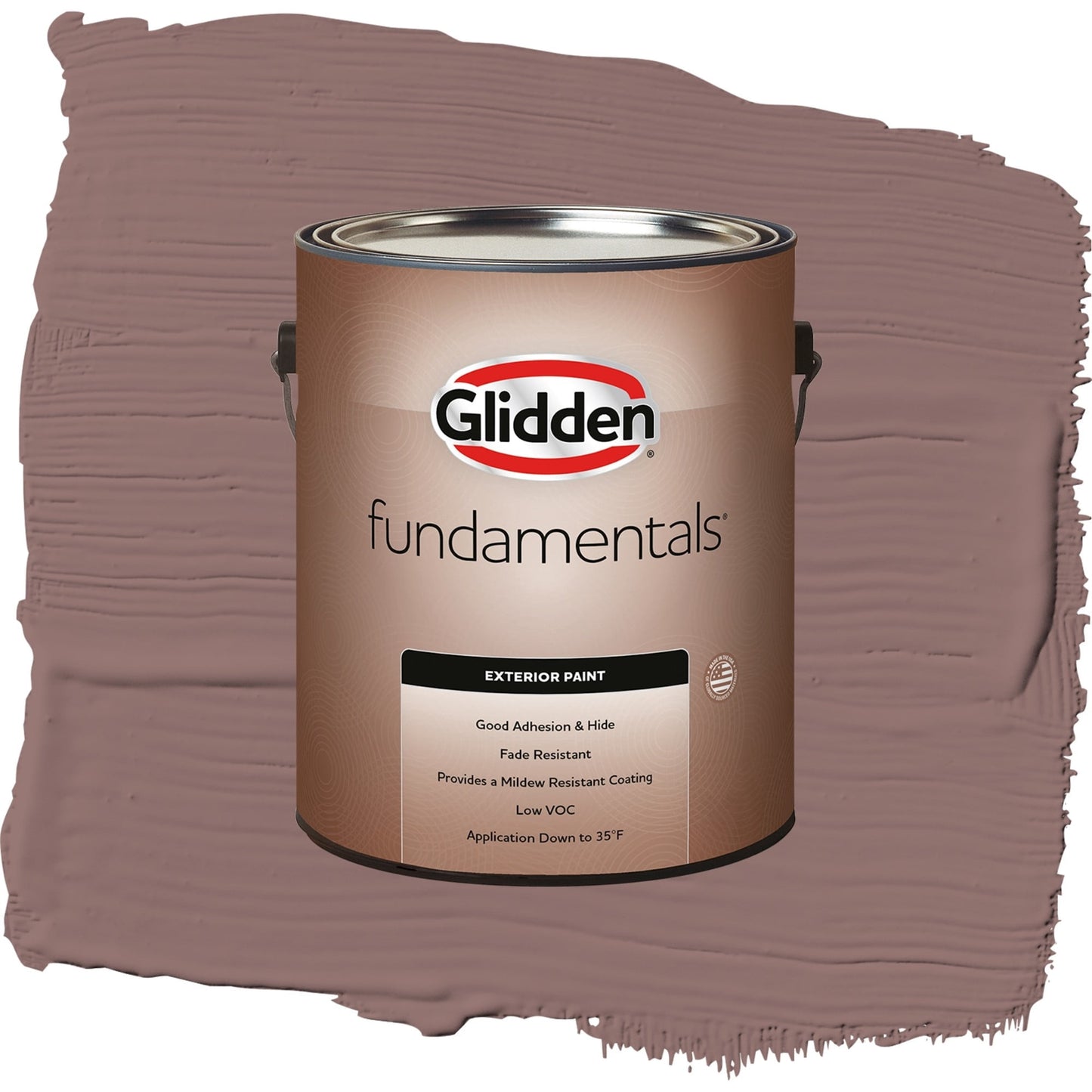 Glidden Fundamentals Oakwood Brown / Red, Flat Exterior Paint, 1 Gallon