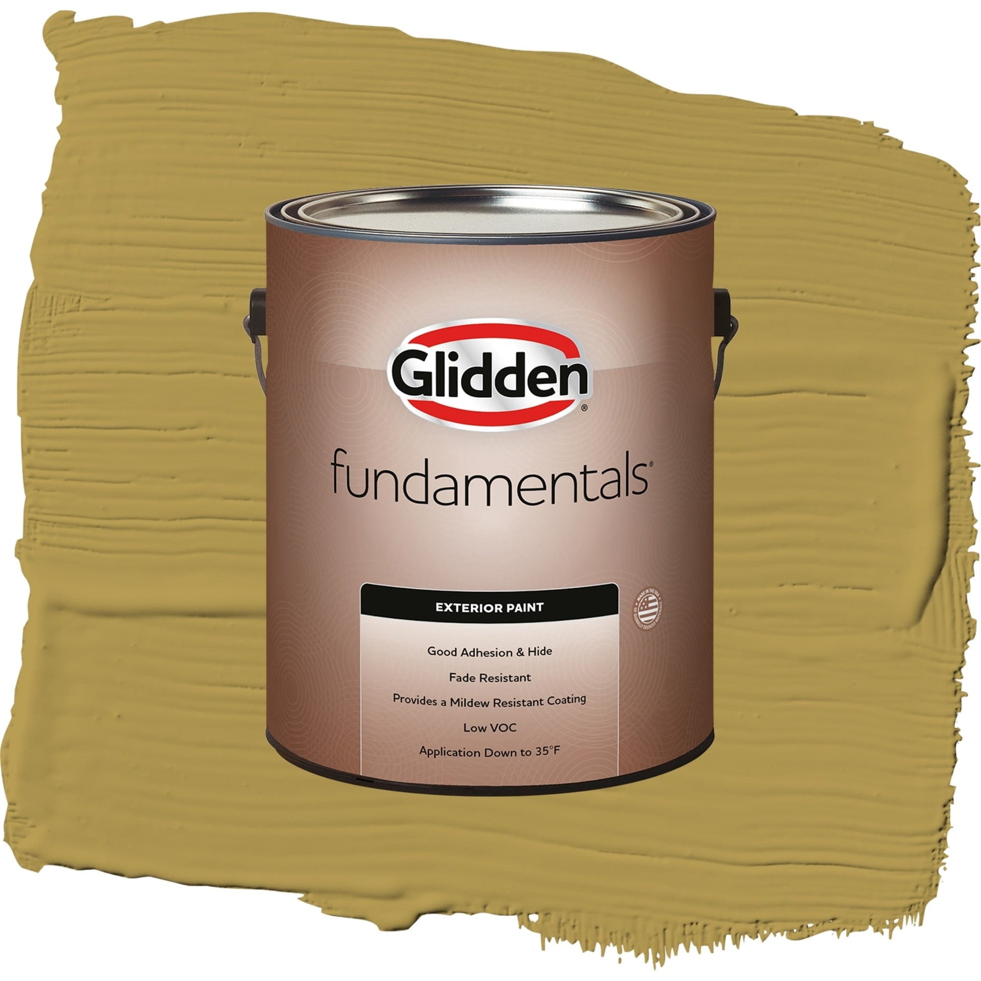 Glidden Fundamentals Obsession / Yellow, Flat Exterior Paint, 1 Gallon