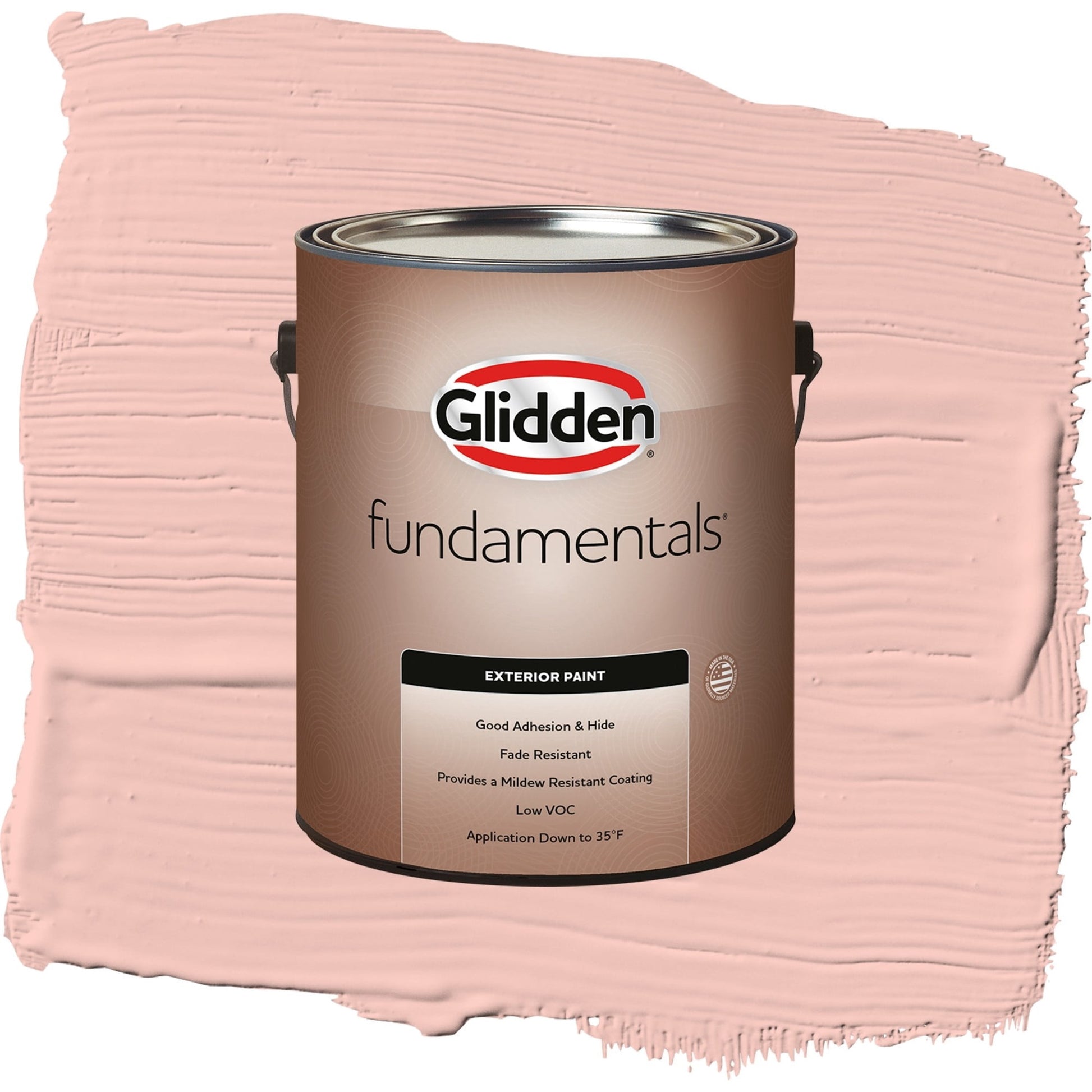 Glidden Fundamentals Peach Ash / Orange, Flat Exterior Paint, 1 Gallon