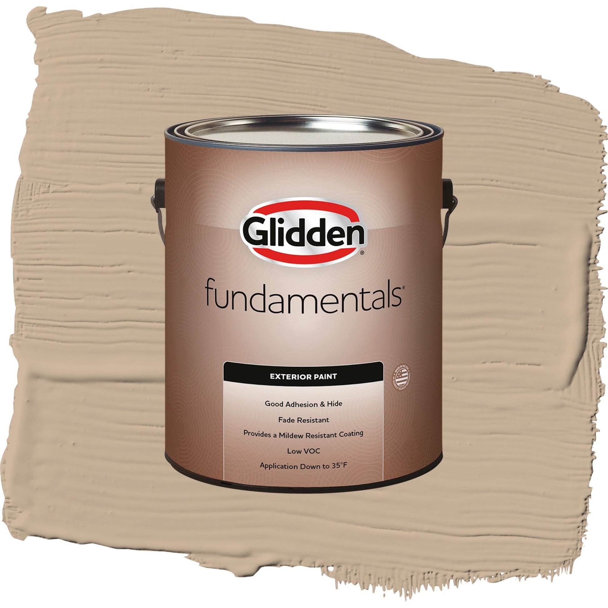 Glidden Fundamentals Persuasion / Beige, Flat Exterior Paint, 1 Gallon