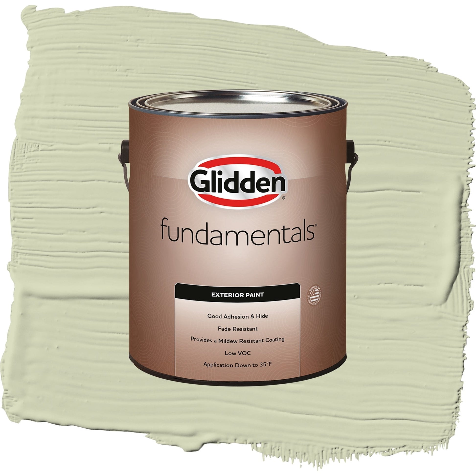 Glidden Fundamentals Pickling Spice / Green, Satin Exterior Paint, 1 Gallon