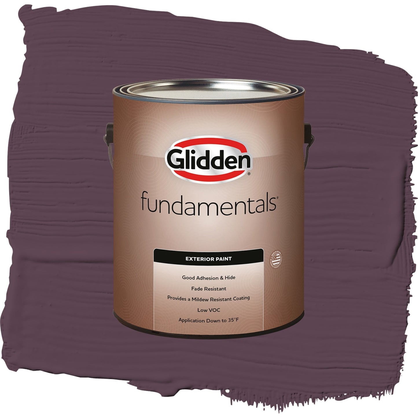 Glidden Fundamentals Purple Basil / Purple, Flat Exterior Paint, 1 Gallon