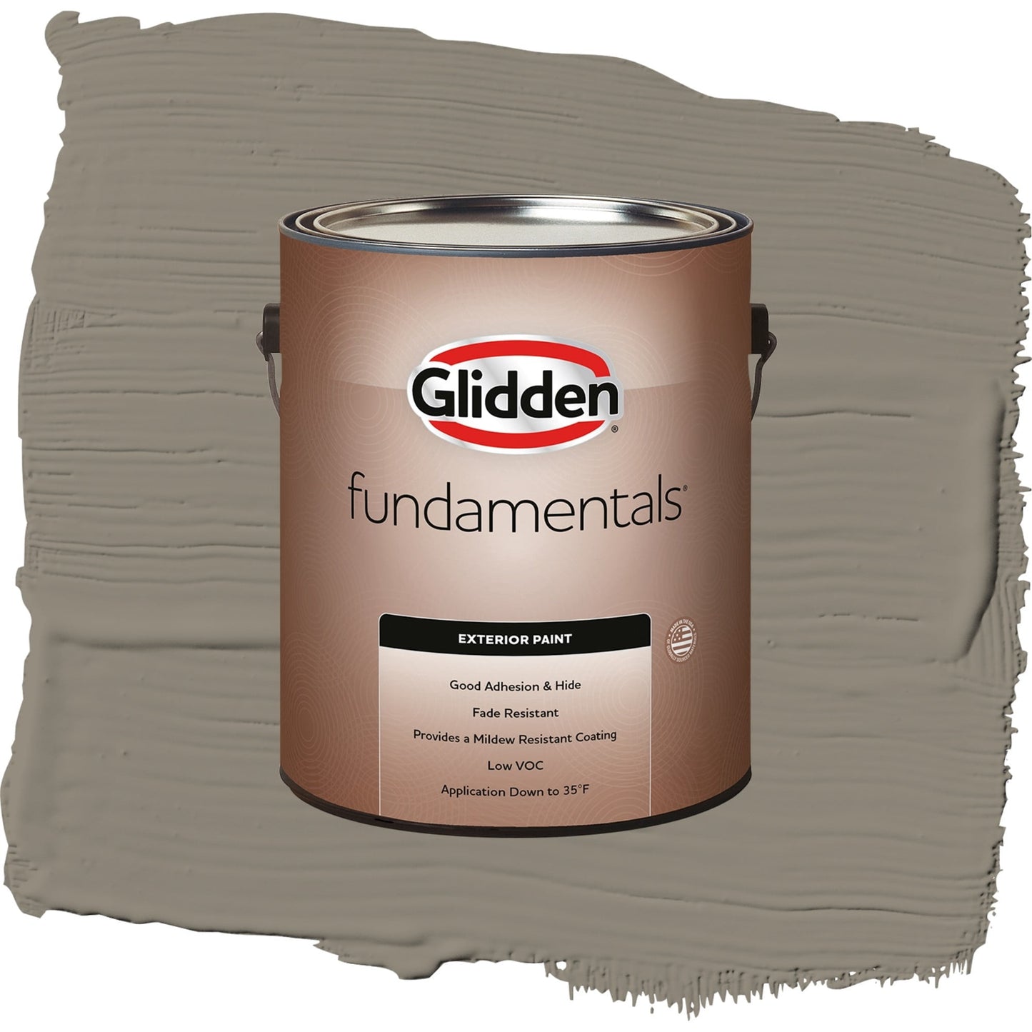 Glidden Fundamentals Roller Coaster / Tan, Flat Exterior Paint, 1 Gallon