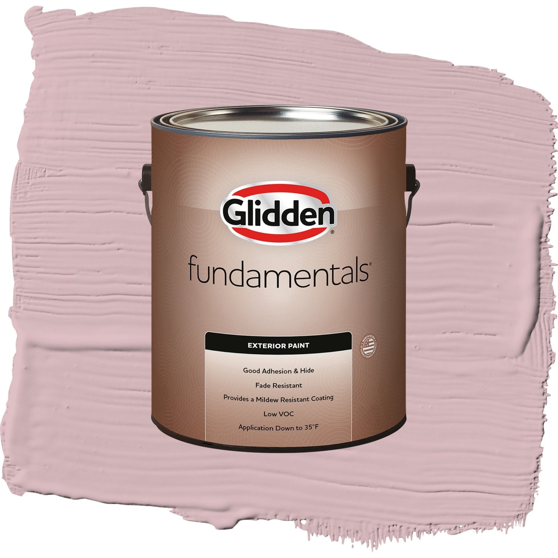 Glidden Fundamentals Rose Stain / Pink, Flat Exterior Paint, 1 Gallon