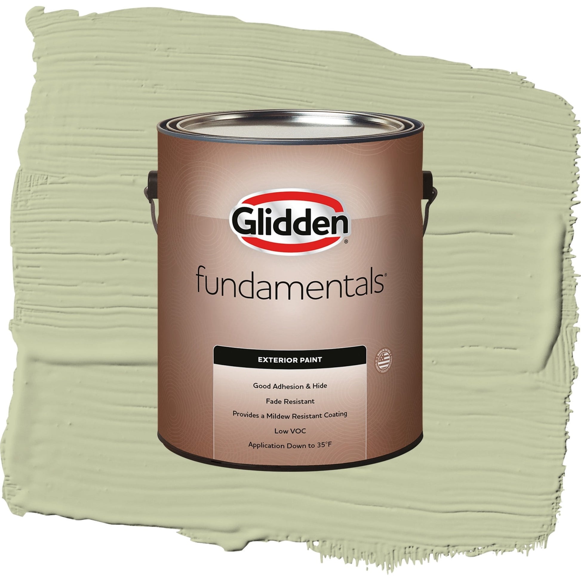 Glidden Fundamentals Sage Splendor / Green, Satin Exterior Paint, 1 Gallon