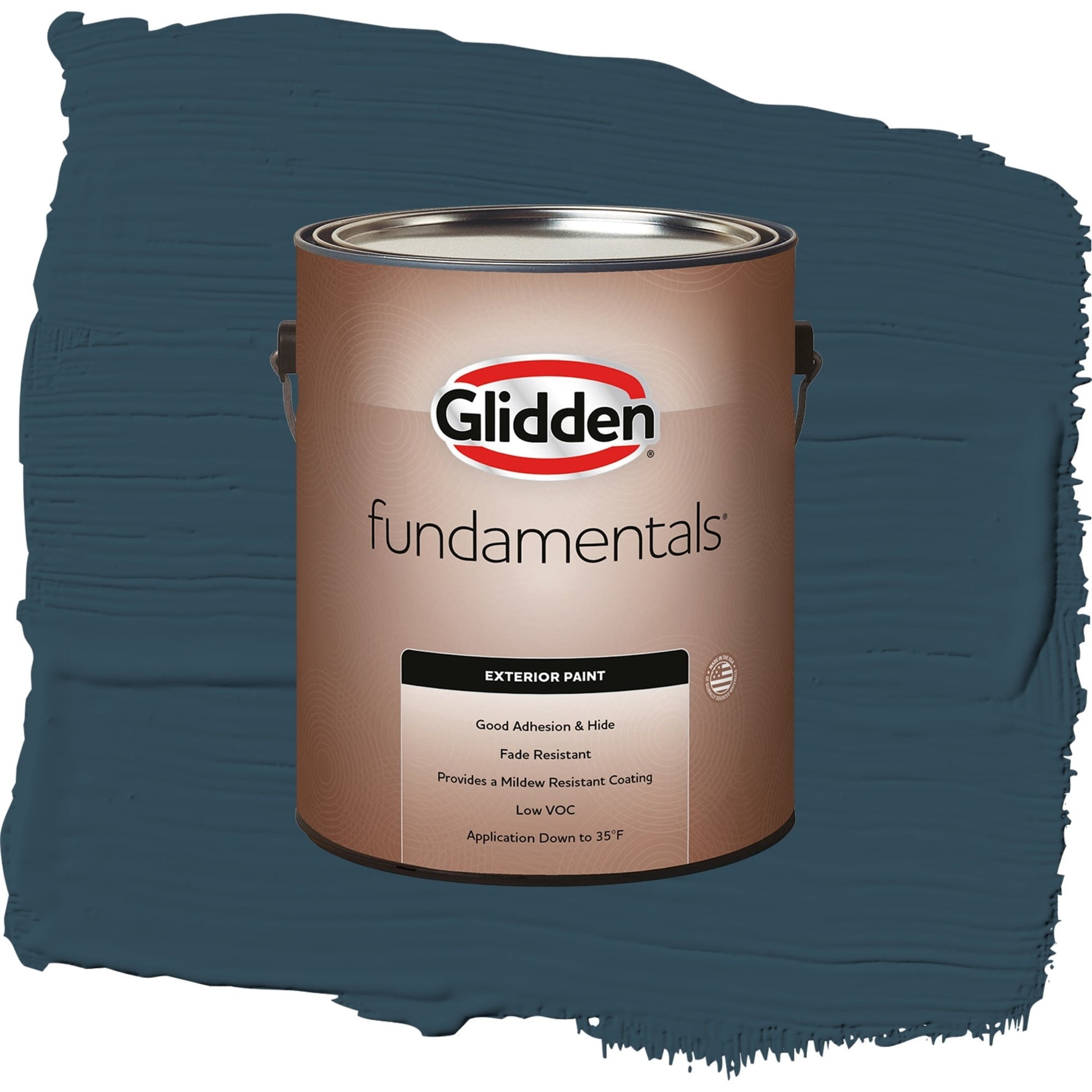 Glidden Fundamentals Sailor's Coat / Blue, Flat Exterior Paint, 1 Gallon