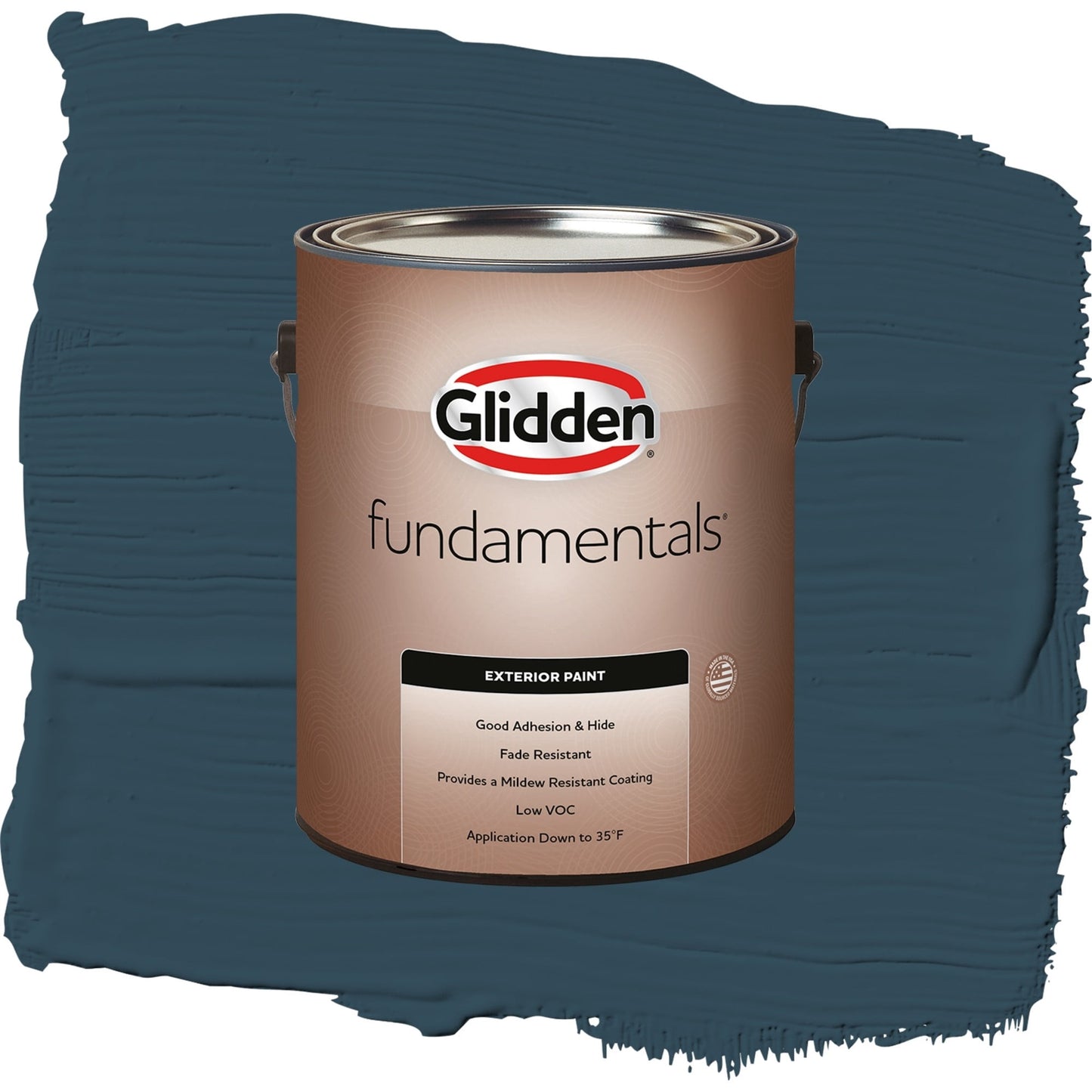 Glidden Fundamentals Sailor's Coat / Blue, Semi-Gloss Exterior Paint, 1 Gallon