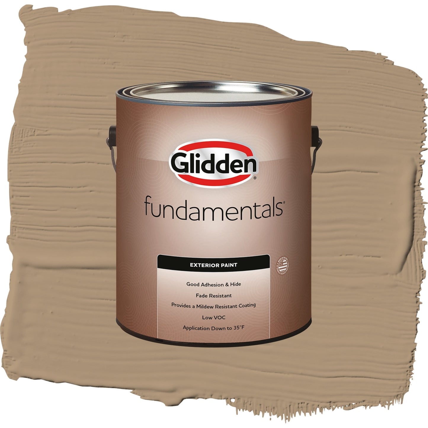 Glidden Fundamentals Sauteed Mushroom / Beige, Satin Exterior Paint, 1 Gallon