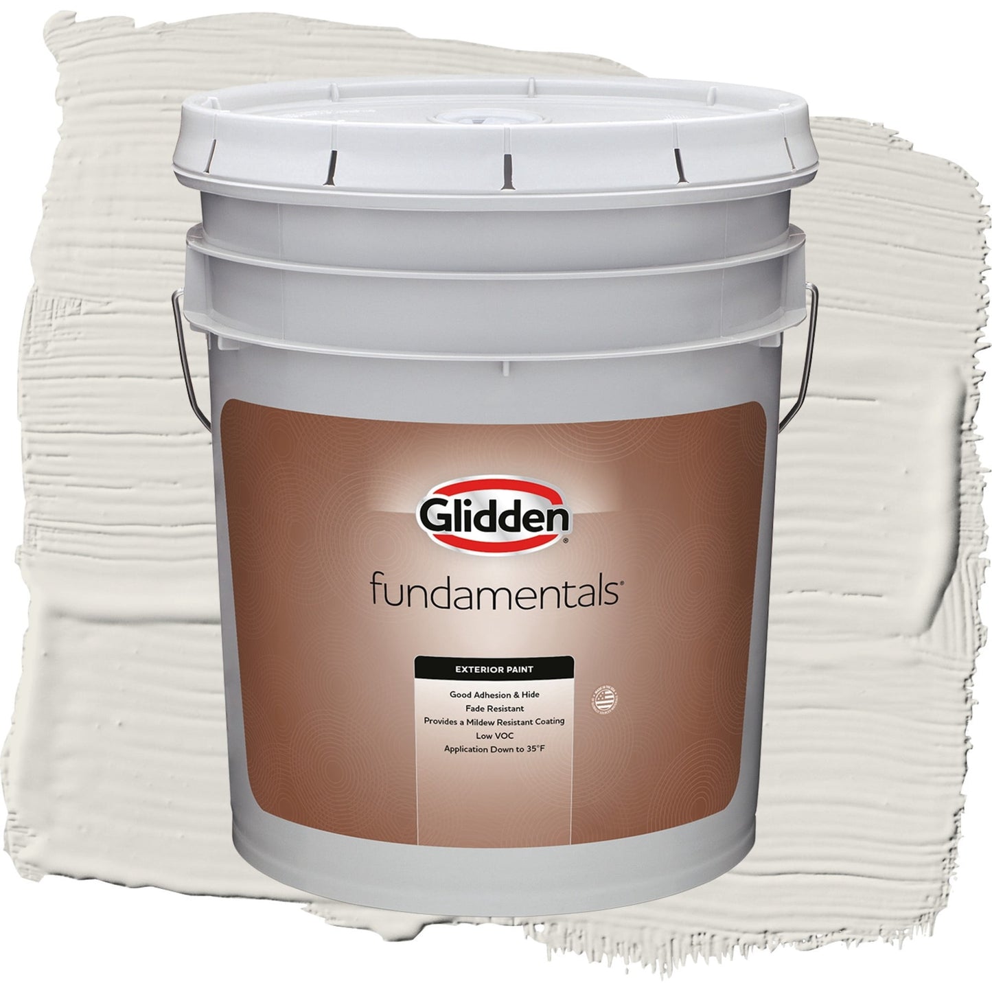 Glidden Fundamentals Shark / Beige, Flat Exterior Paint, 5 Gallon