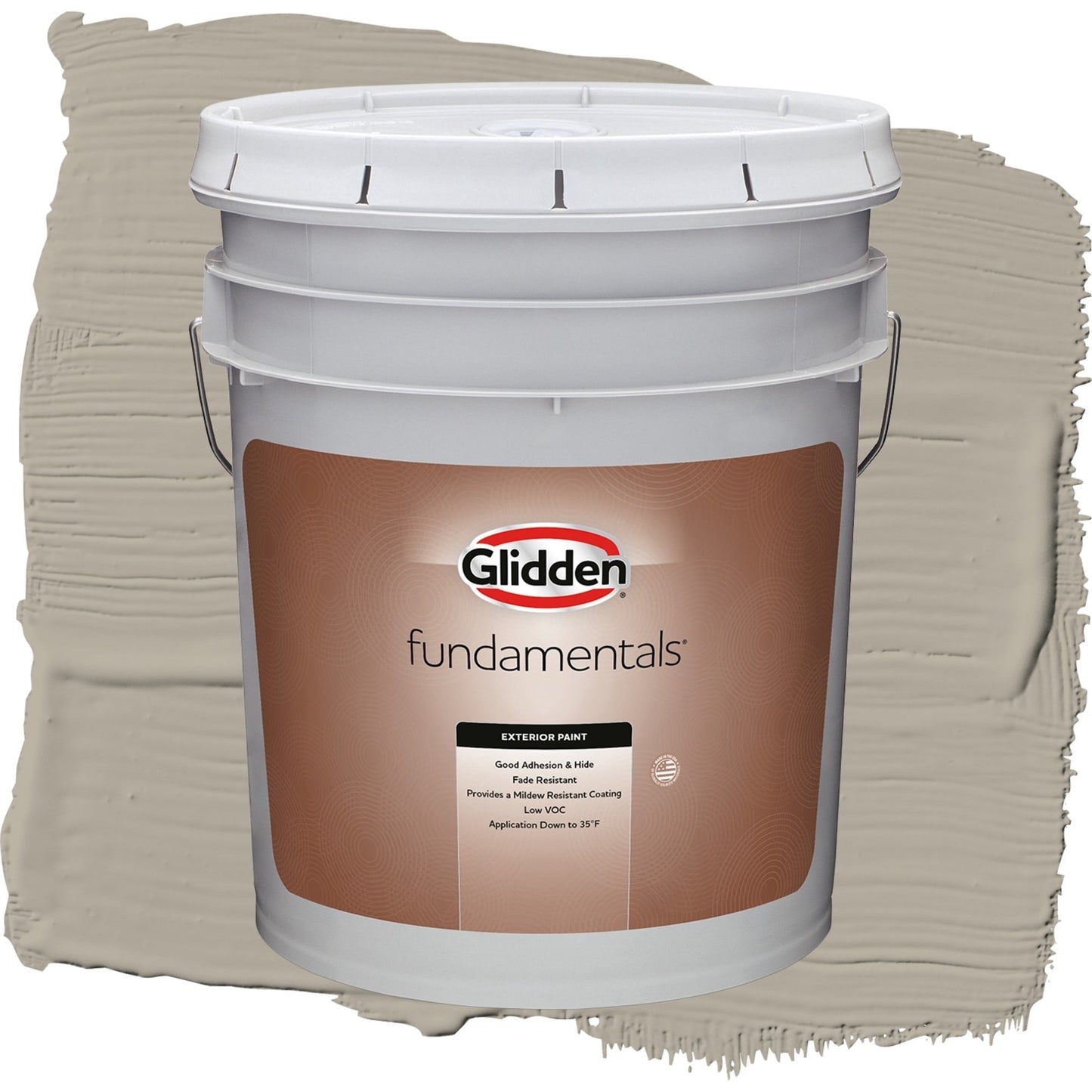Glidden Fundamentals Sharkskin / Gray, Semi-Gloss Exterior Paint, 5 Gallon