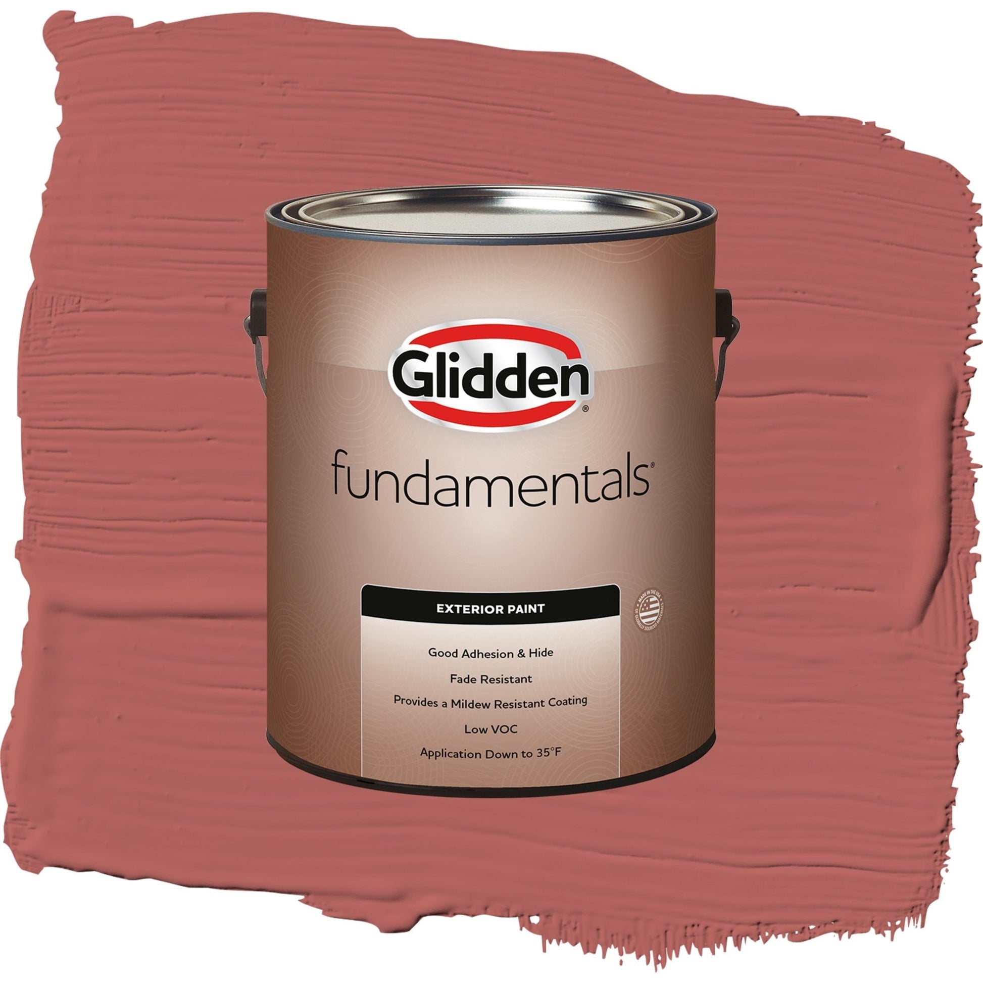 Glidden Fundamentals Sienna Red / Red, Semi-Gloss Exterior Paint, 1 Gallon