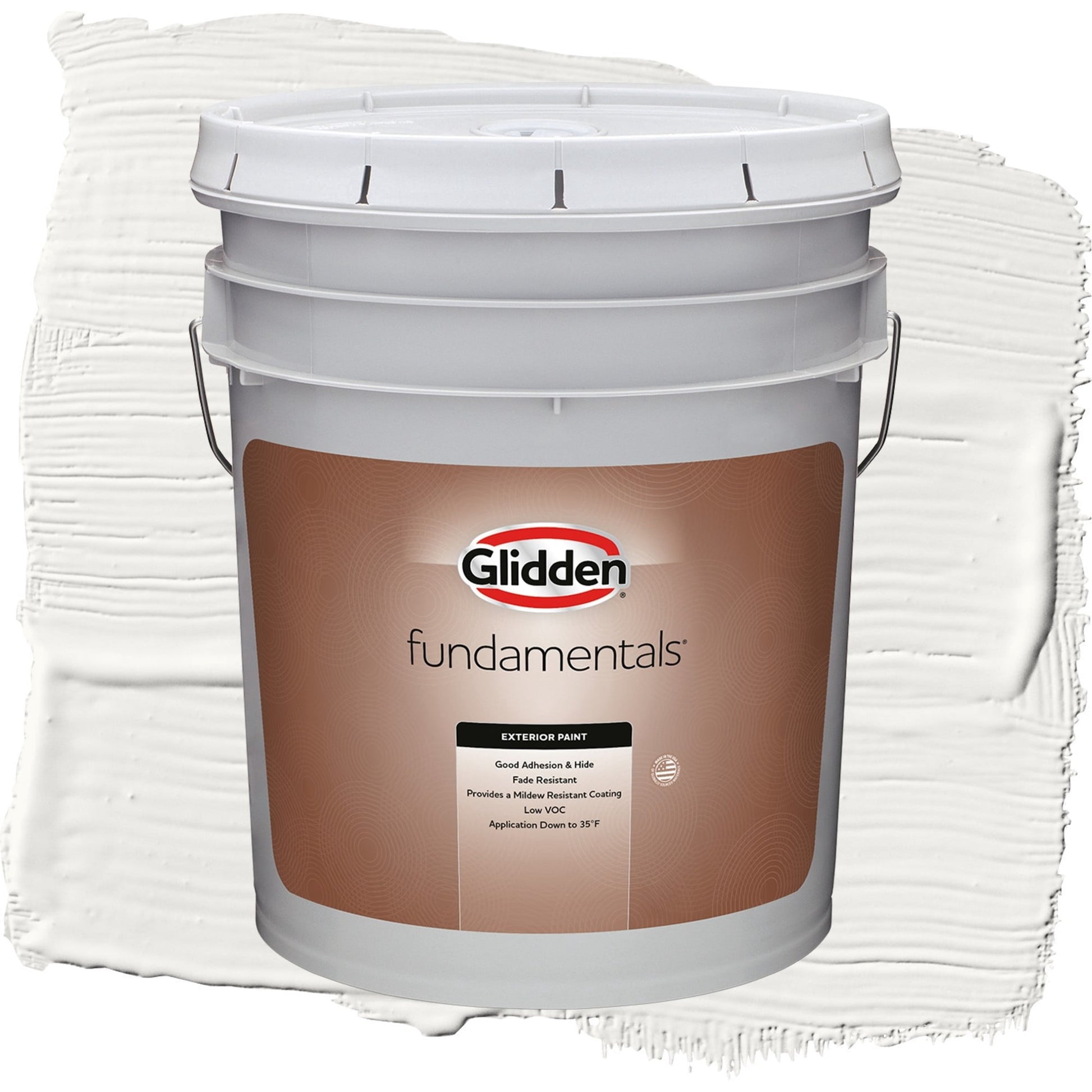 Glidden Fundamentals Silver Feather / Beige, Flat Exterior Paint, 5 Gallon
