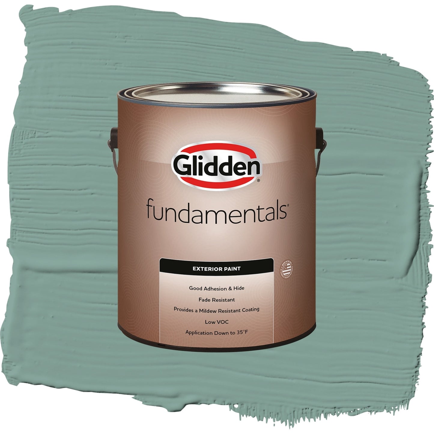 Glidden Fundamentals Silver Laurel / Green, Semi-Gloss Exterior Paint, 1 Gallon