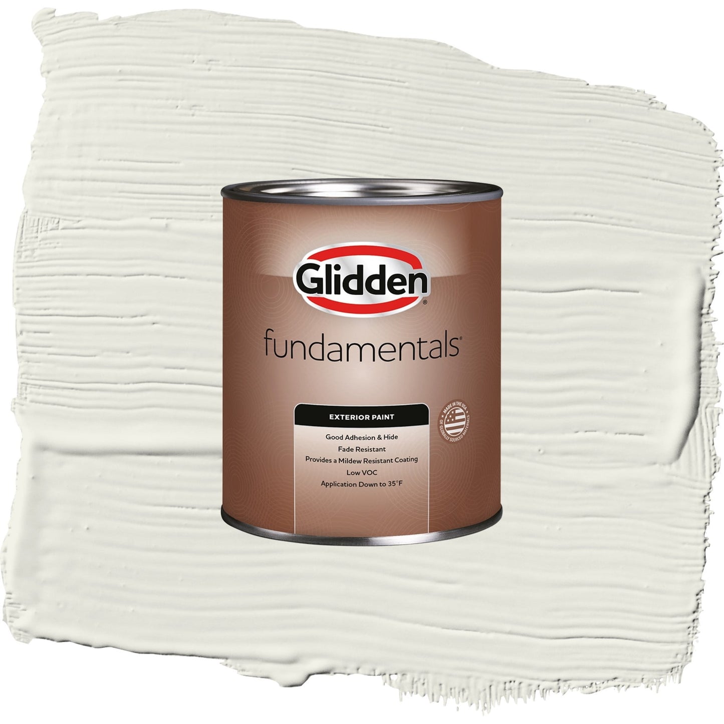 Glidden Fundamentals Silvery Moon / Gray, Flat Exterior Paint, 1 Quart