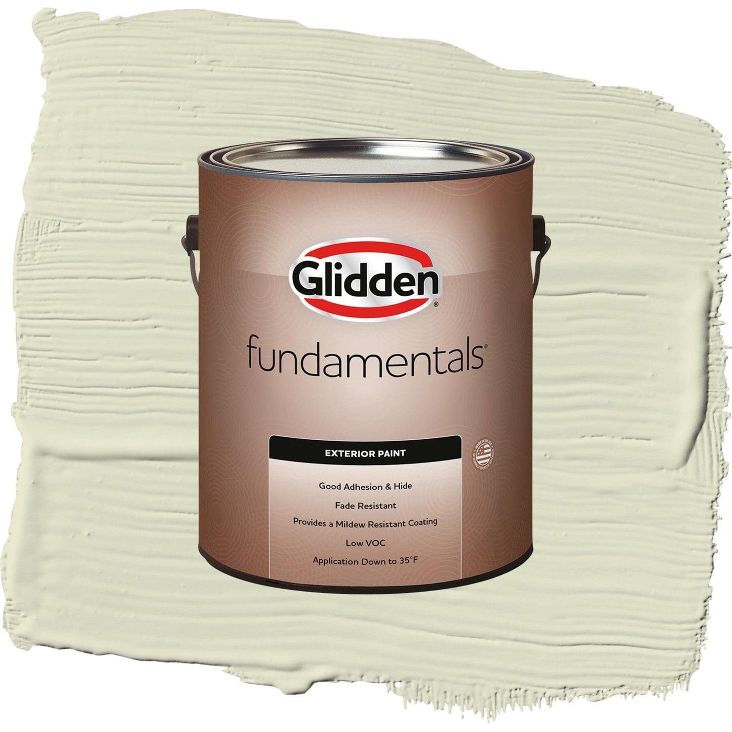Glidden Fundamentals Slow Dance / Green, Flat Exterior Paint, 1 Gallon