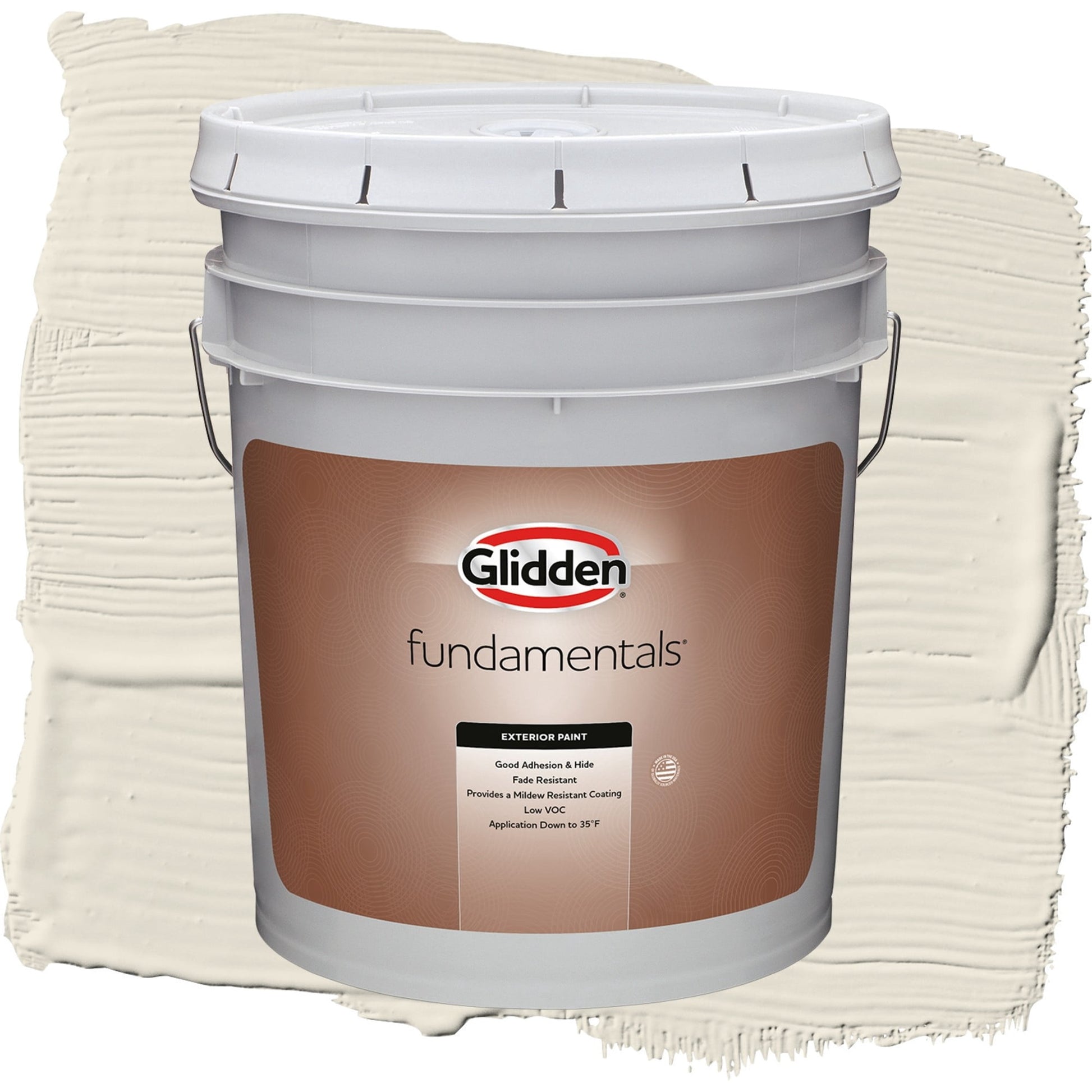 Glidden Fundamentals Southern Breeze / Beige, Flat Exterior Paint, 5 Gallon