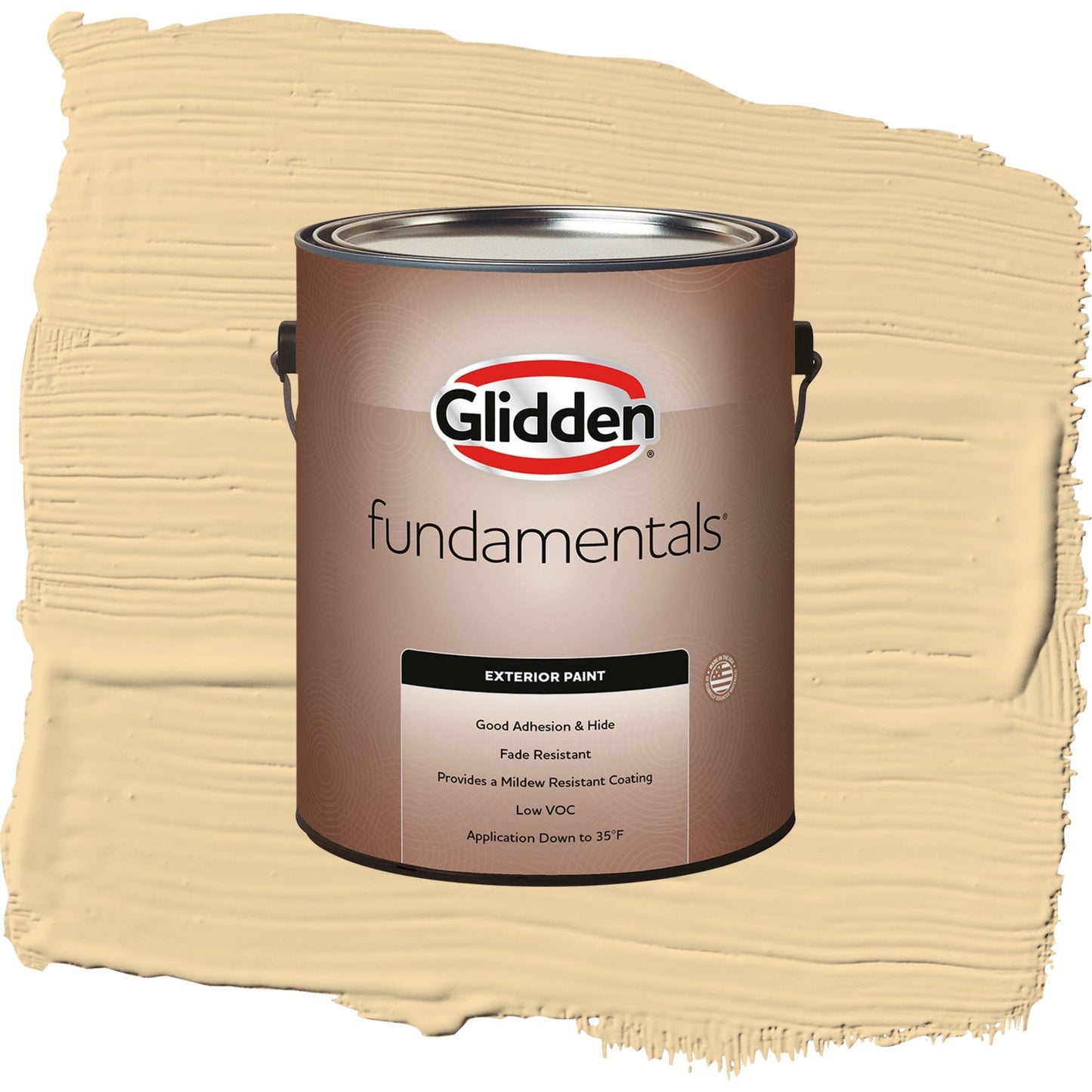Glidden Fundamentals Spice is Nice / Yellow, Flat Exterior Paint, 1 Gallon