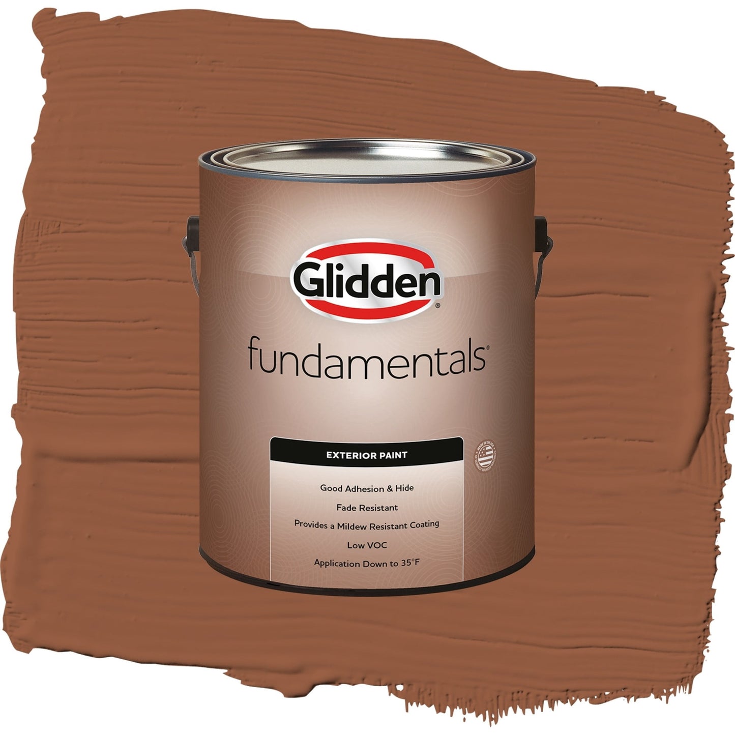 Glidden Fundamentals Spiced Cider / Orange, Satin Exterior Paint, 1 Gallon