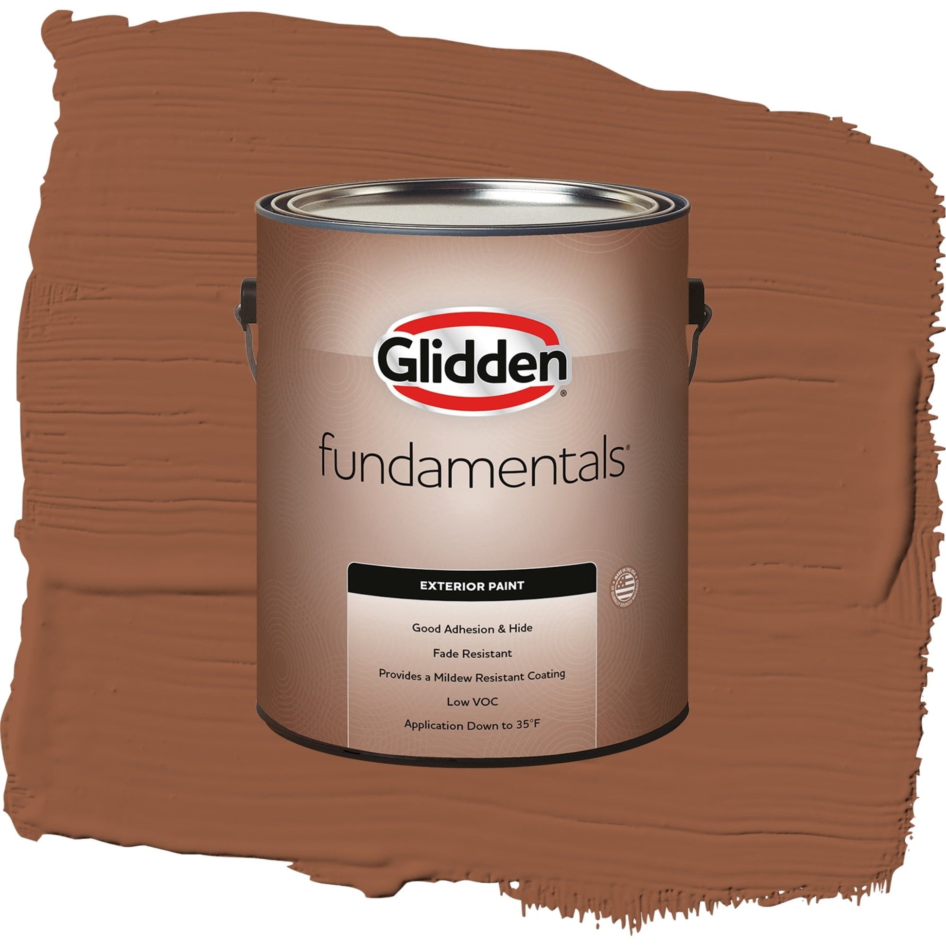 Glidden Fundamentals Spiced Cider / Orange, Semi-Gloss Exterior Paint, 1 Gallon