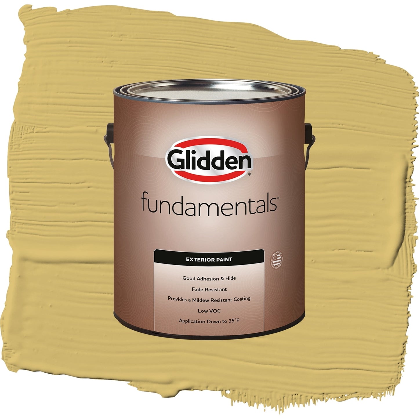 Glidden Fundamentals Spicy Mustard / Yellow, Semi-Gloss Exterior Paint, 1 Gallon