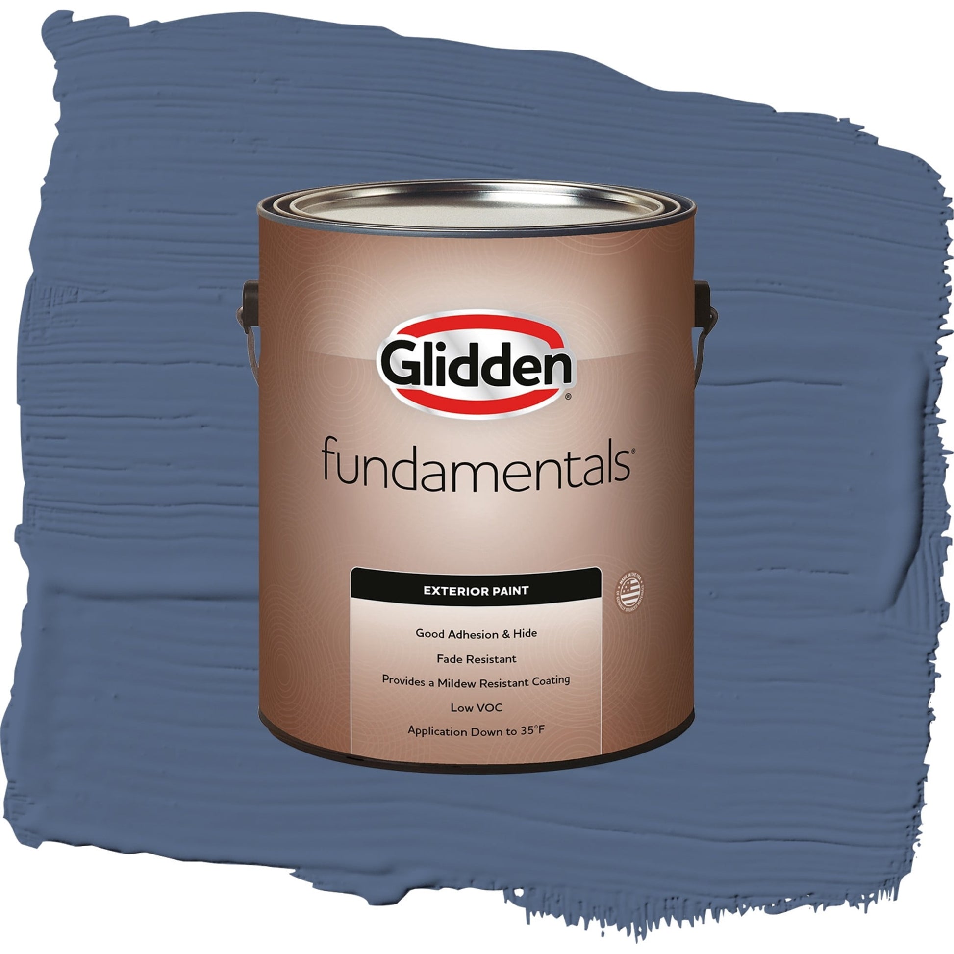 Glidden Fundamentals Stained Glass / Blue, Satin Exterior Paint, 1 Gallon