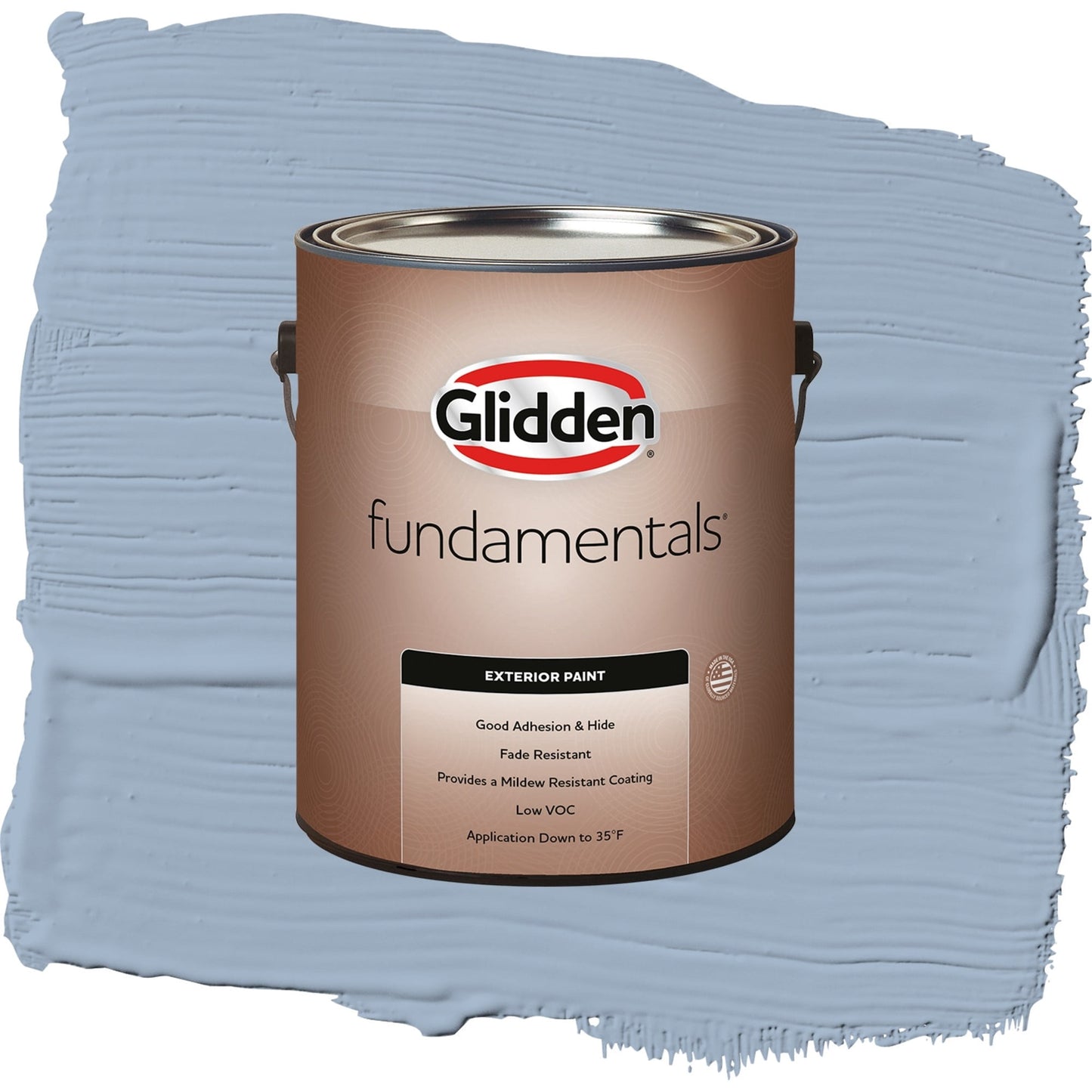 Glidden Fundamentals Sterling Silver / Blue, Satin Exterior Paint, 1 Gallon