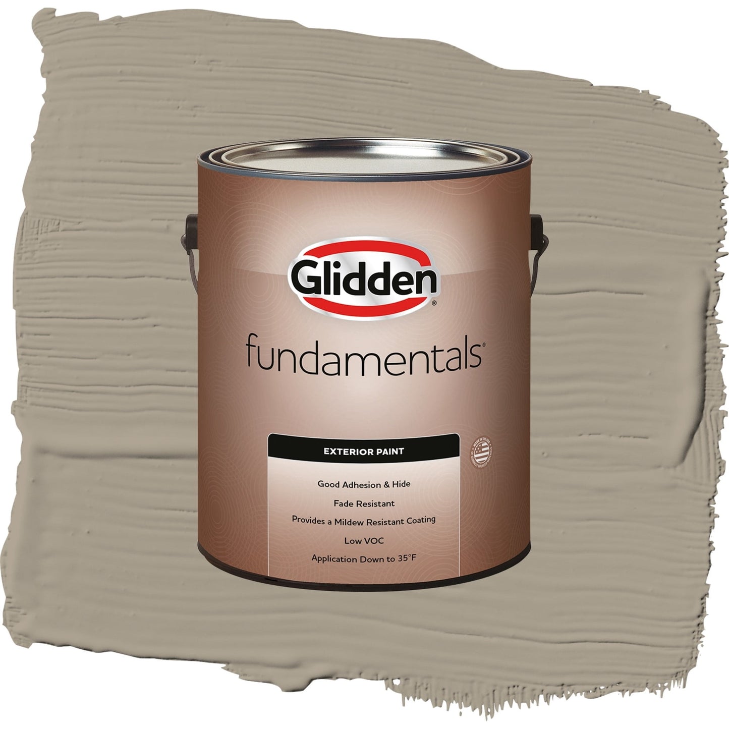 Glidden Fundamentals Stonehenge Greige / Gray, Satin Exterior Paint, 1 Gallon