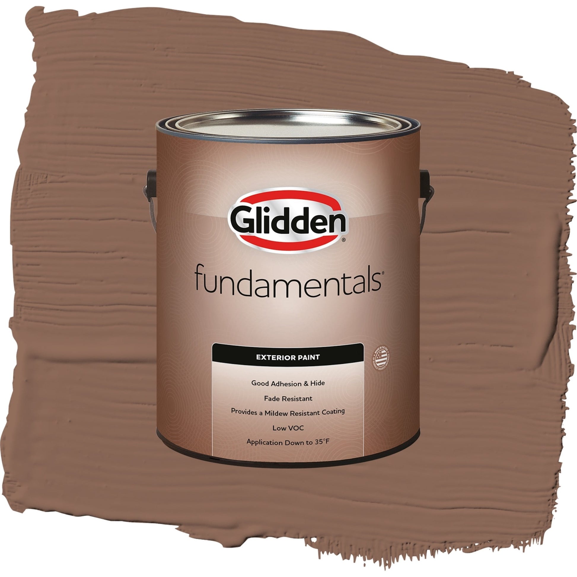 Glidden Fundamentals Suede Leather / Beige, Satin Exterior Paint, 1 Gallon