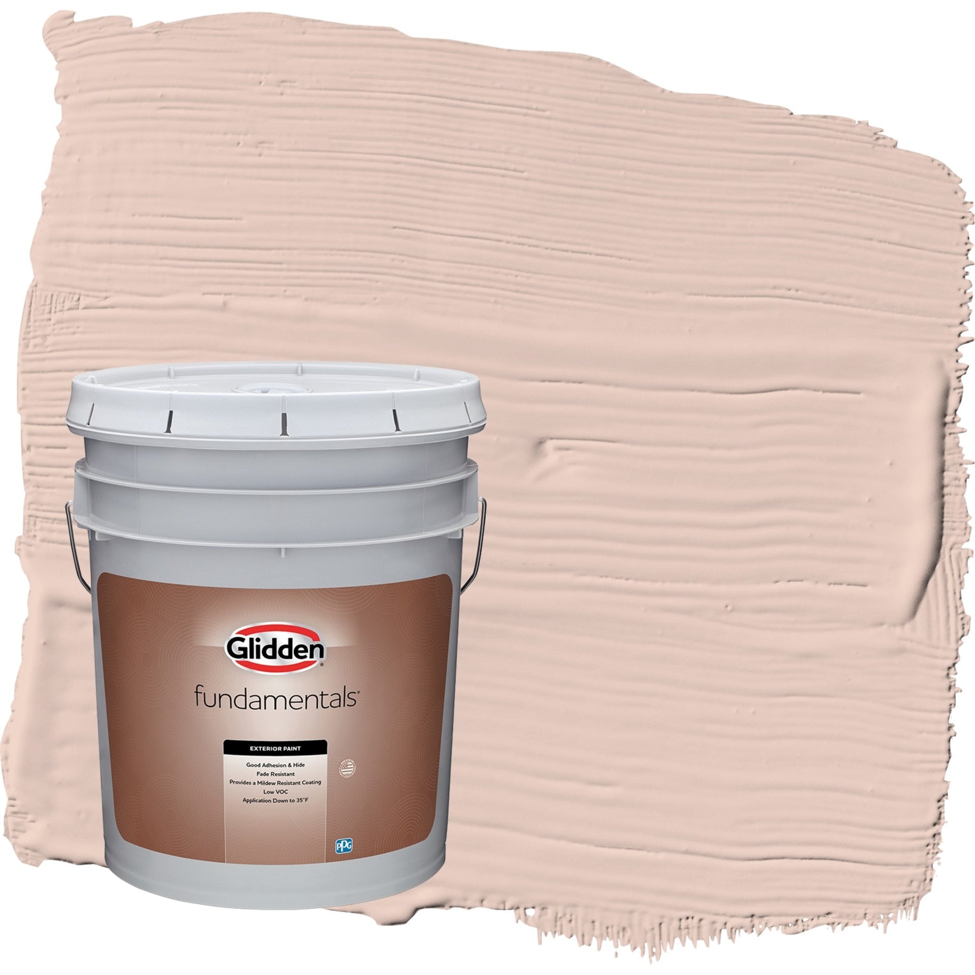 Glidden Fundamentals Pintura Exterior Satinada Arena de SultÃ¡n/naranja, 5 Galones