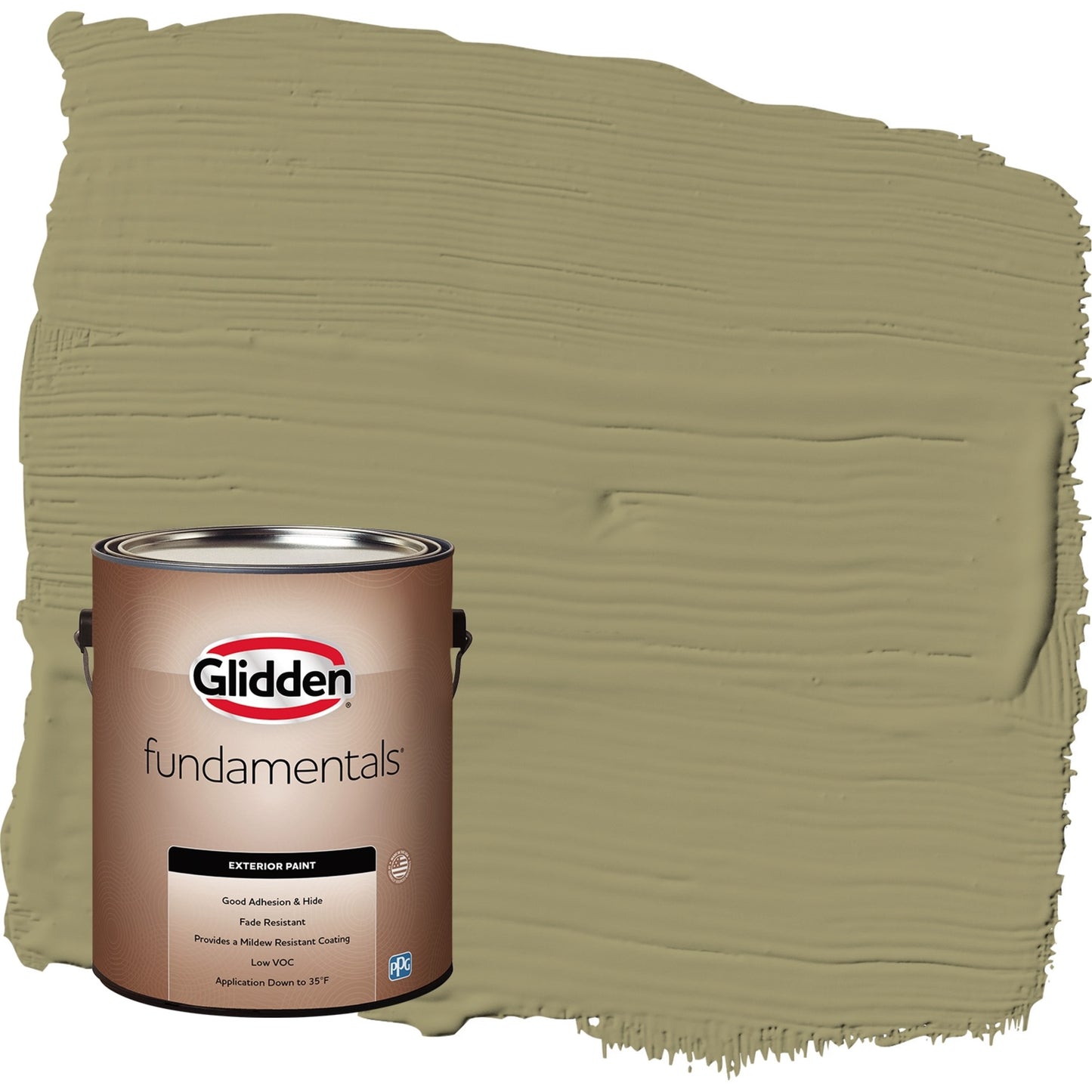 Glidden Fundamentals Sweet Annie / Green Semi-Gloss Exterior Paint, 1 Gallon