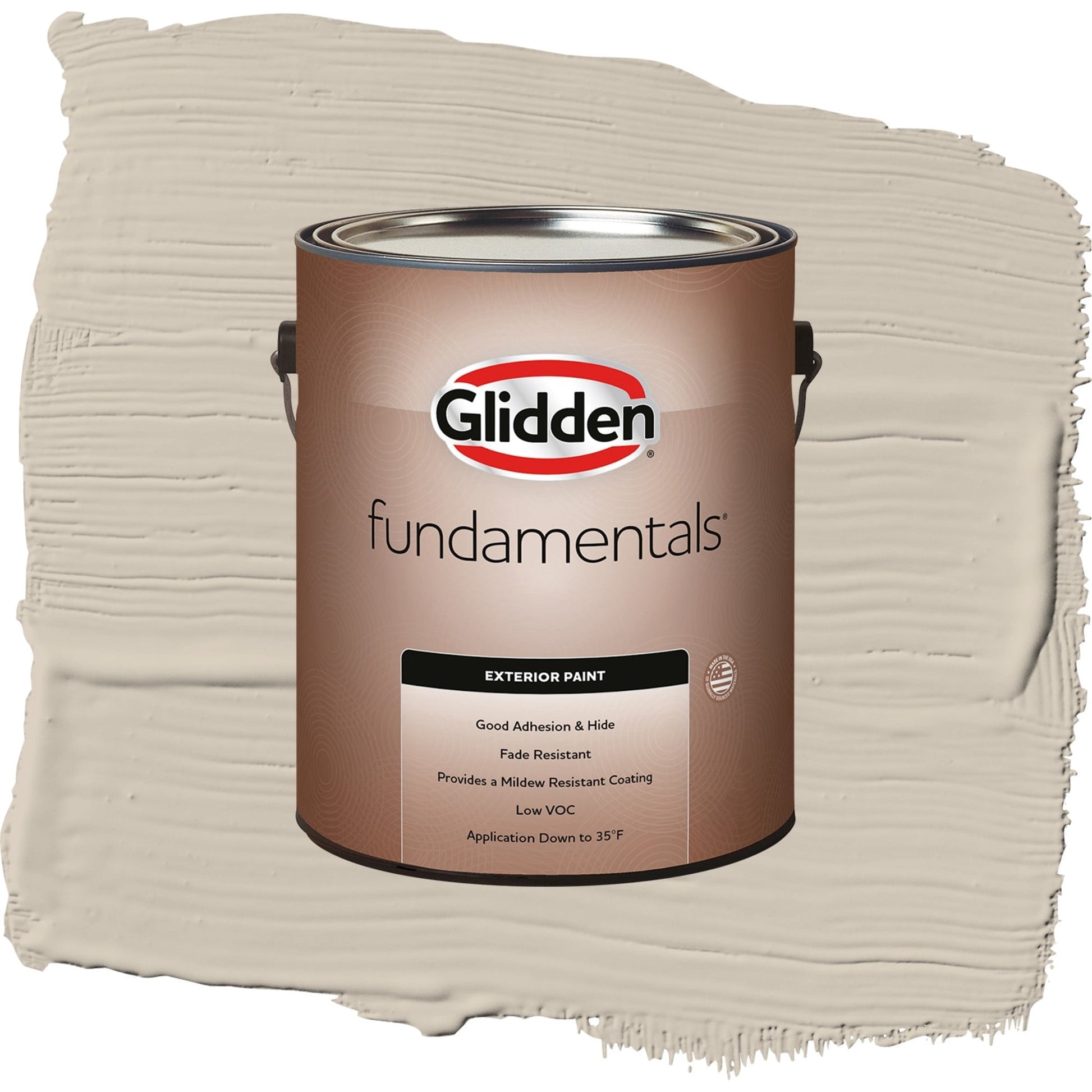 Glidden Fundamentals Synchronicity / Gray, Flat Exterior Paint, 1 Gallon