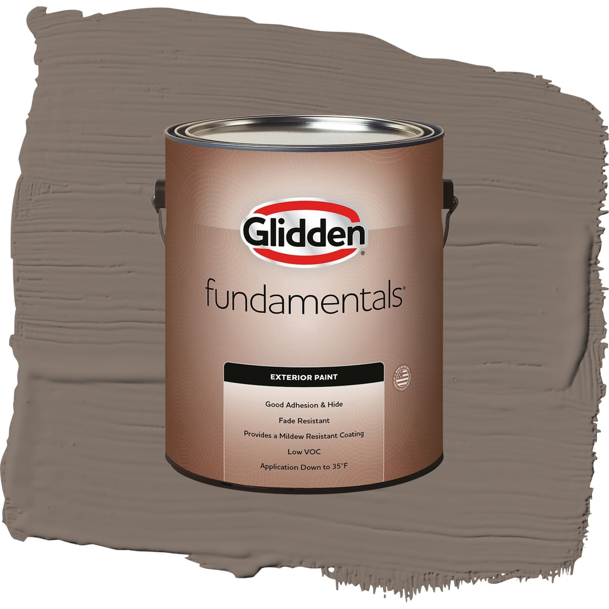 Glidden Fundamentals Tattle Tail / Brown, Semi-Gloss Exterior Paint, 1 Gallon