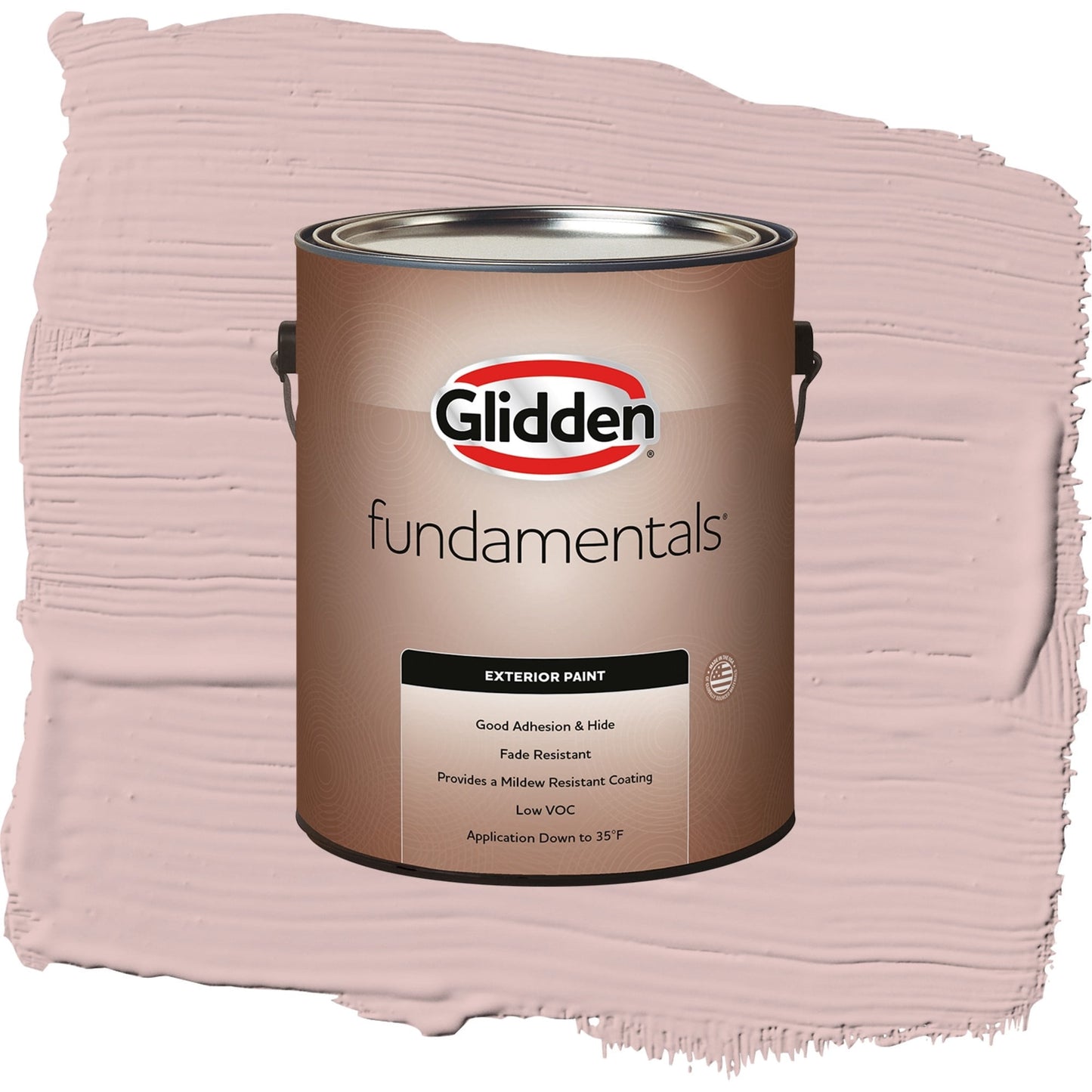 Glidden Fundamentals Tea Time / Pink, Flat Exterior Paint, 1 Gallon
